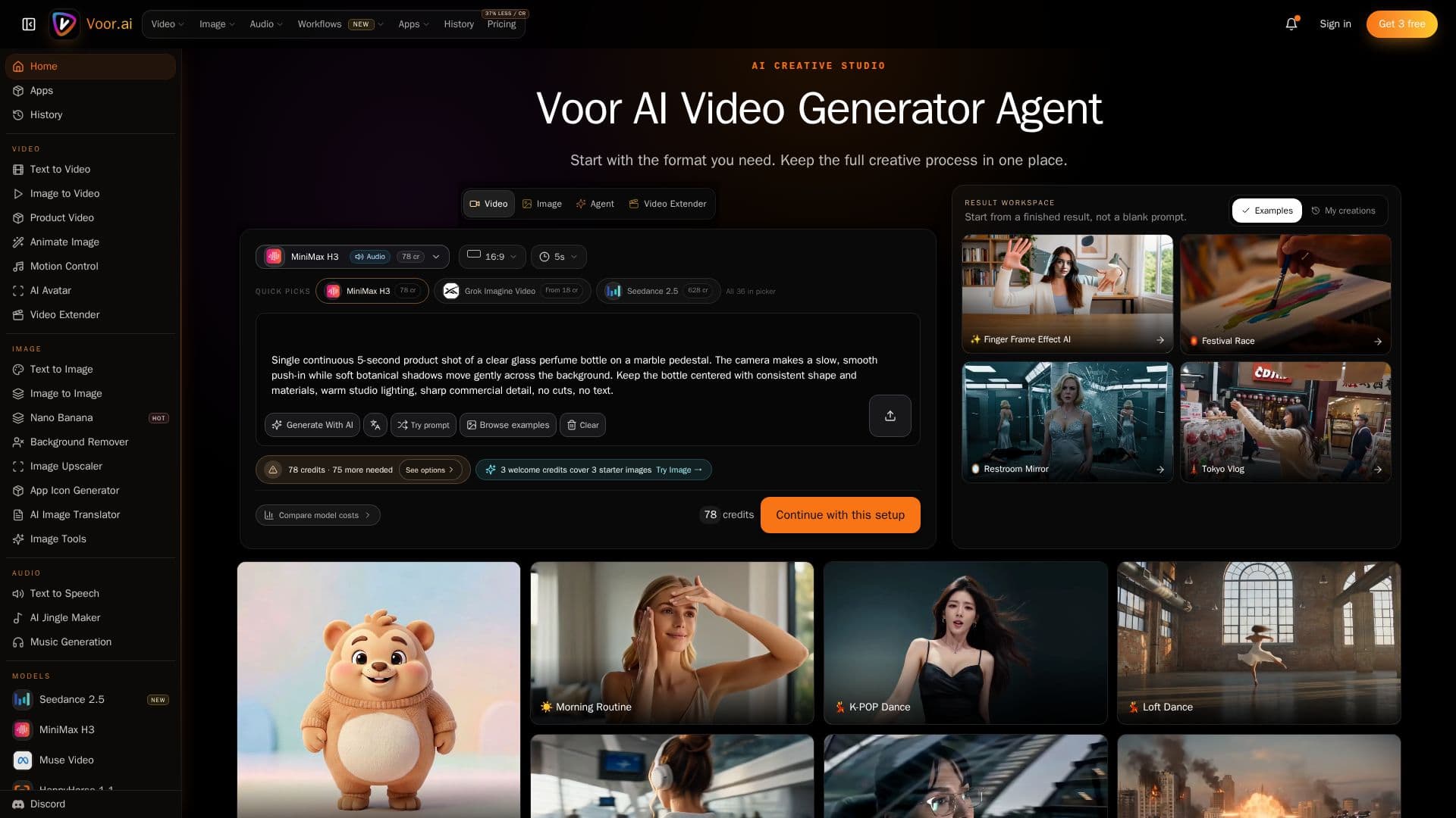 Screenshot von Voor AI