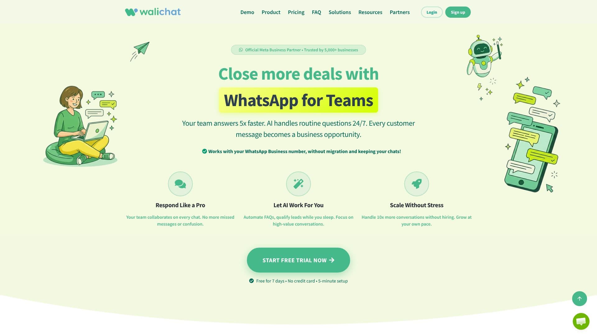 Screenshot von WaliChat - WhatsApp Live Chat