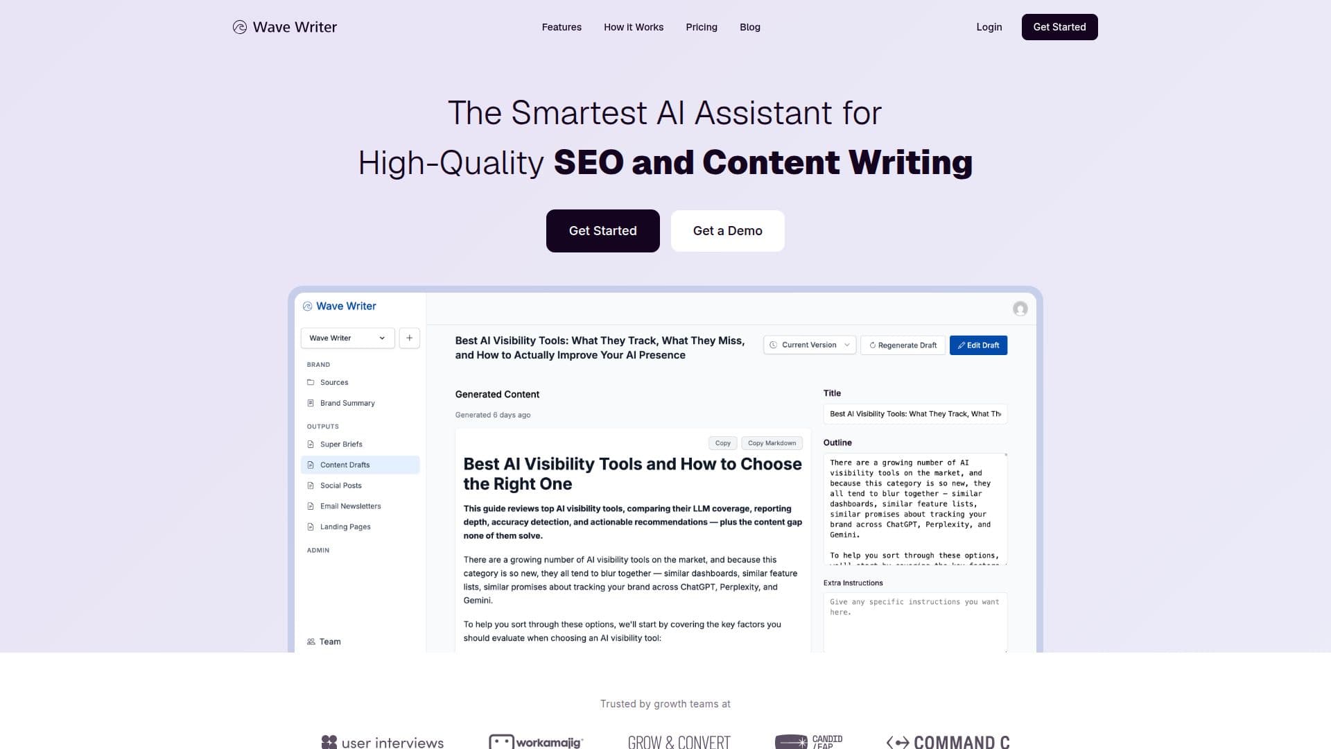 Wave Writer AI Assistant screenshot