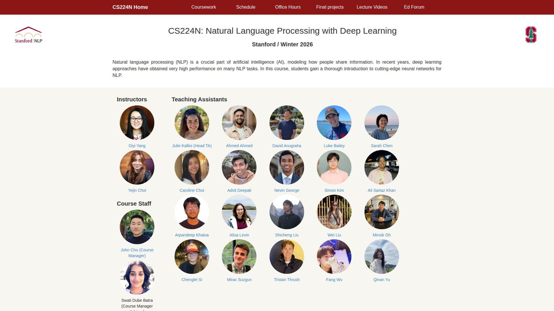 Screenshot von Stanford CS 224N | Verarbeitung natürlicher Sprache mit Deep Learning