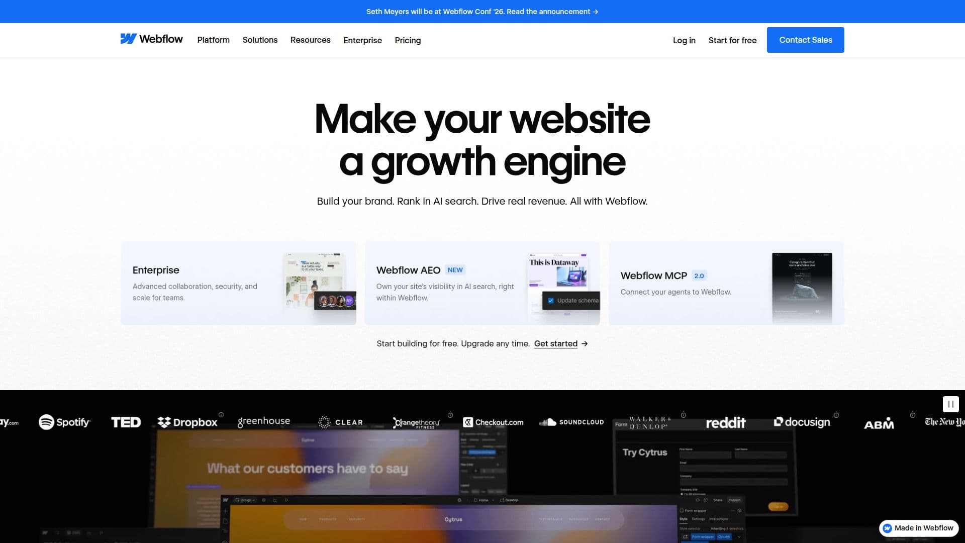 Tangkapan layar Webflow
