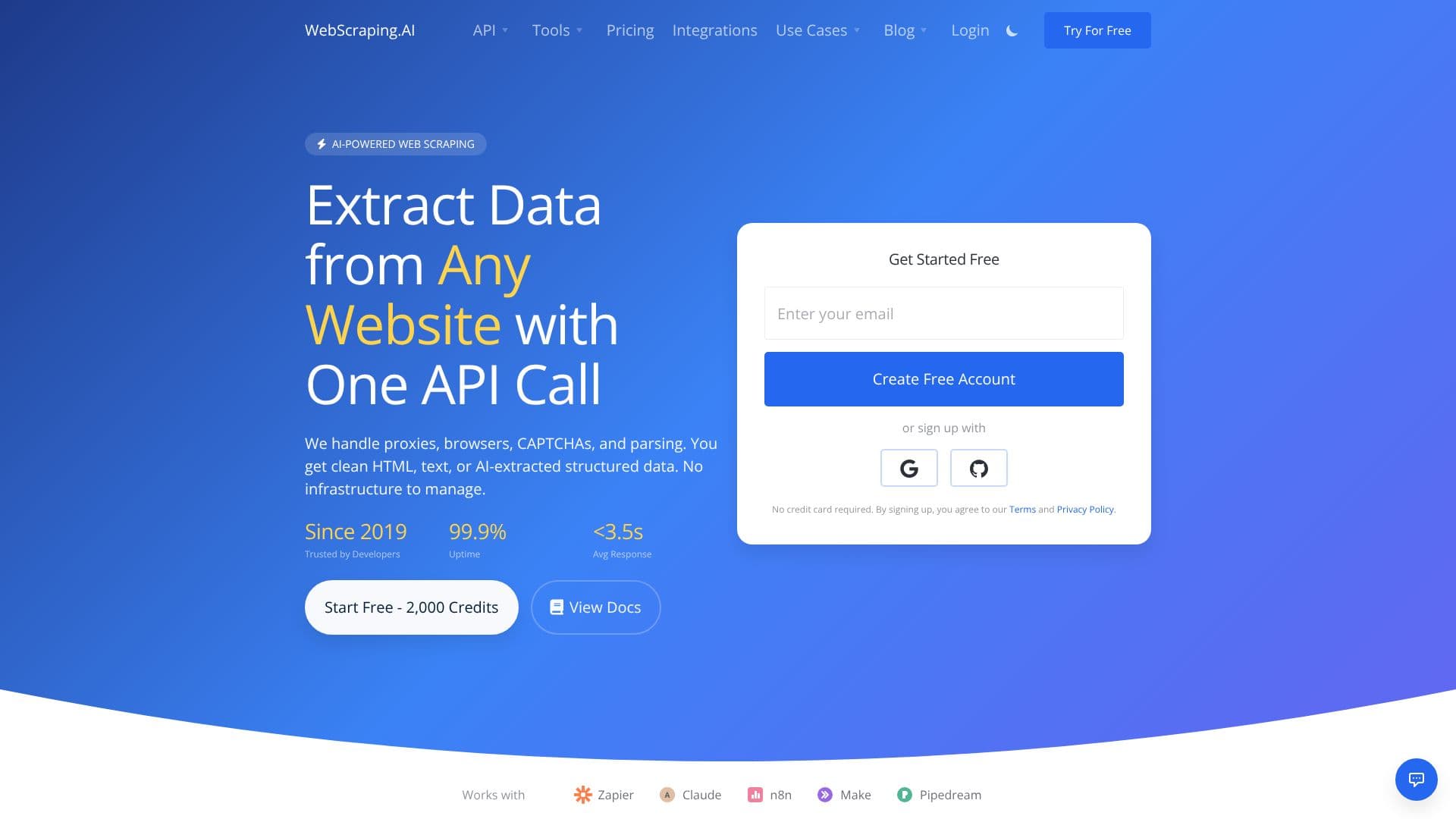 WebScraping.AI screenshot