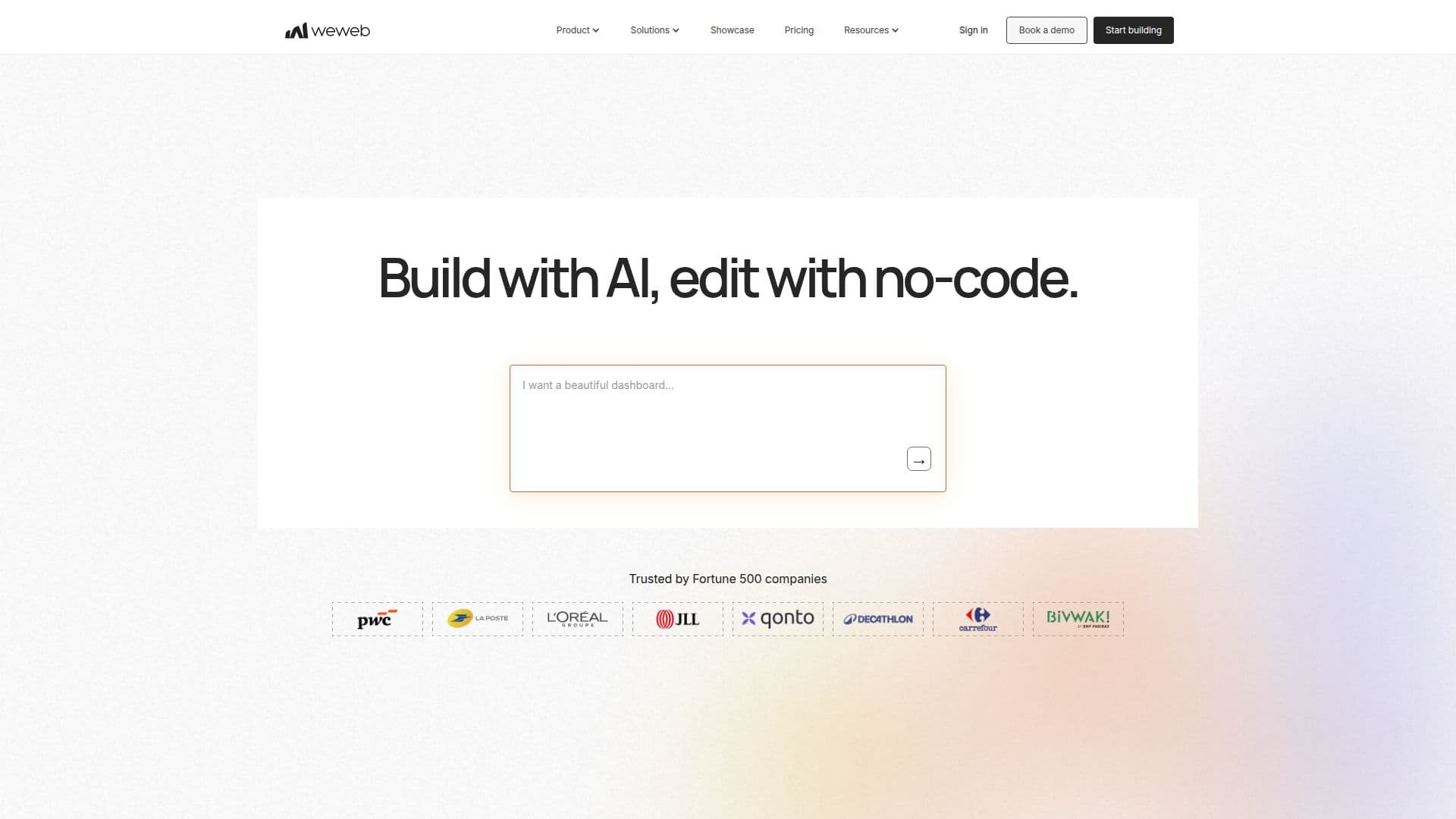 Screenshot von WeWeb