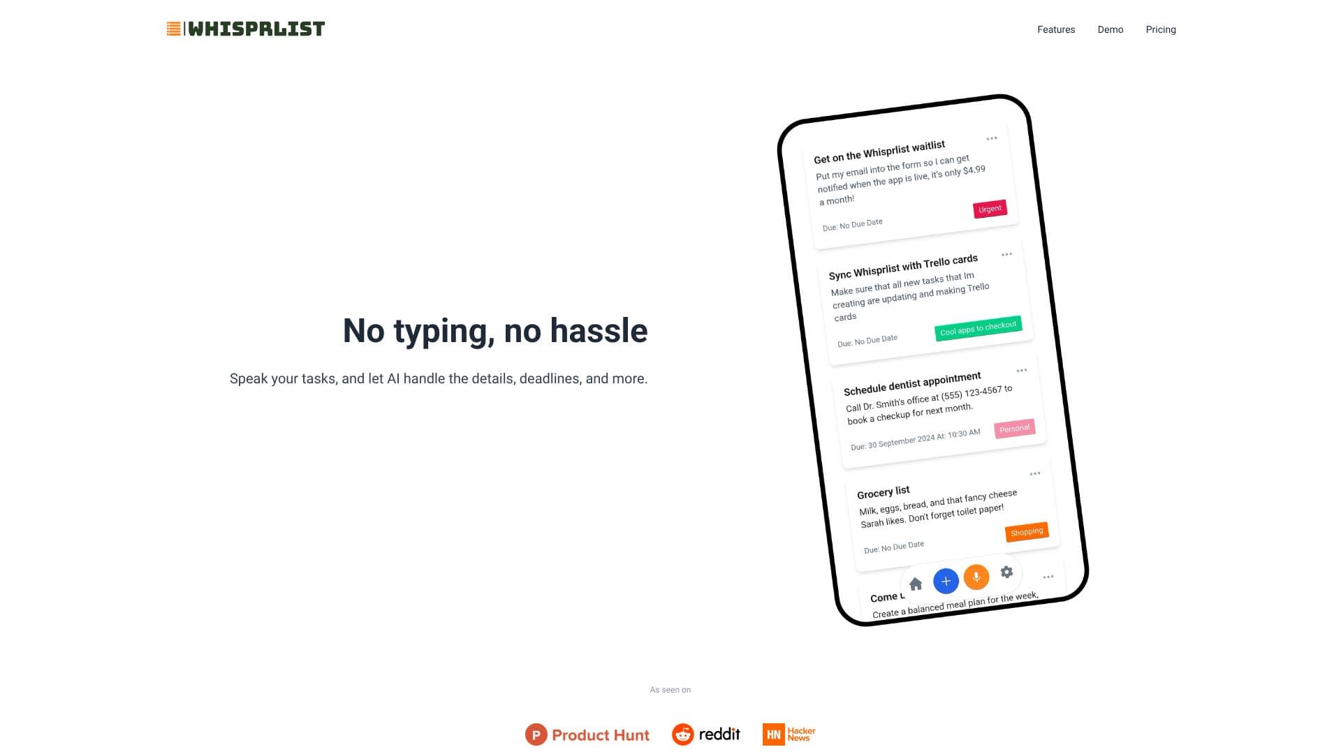 Whisprlist screenshot