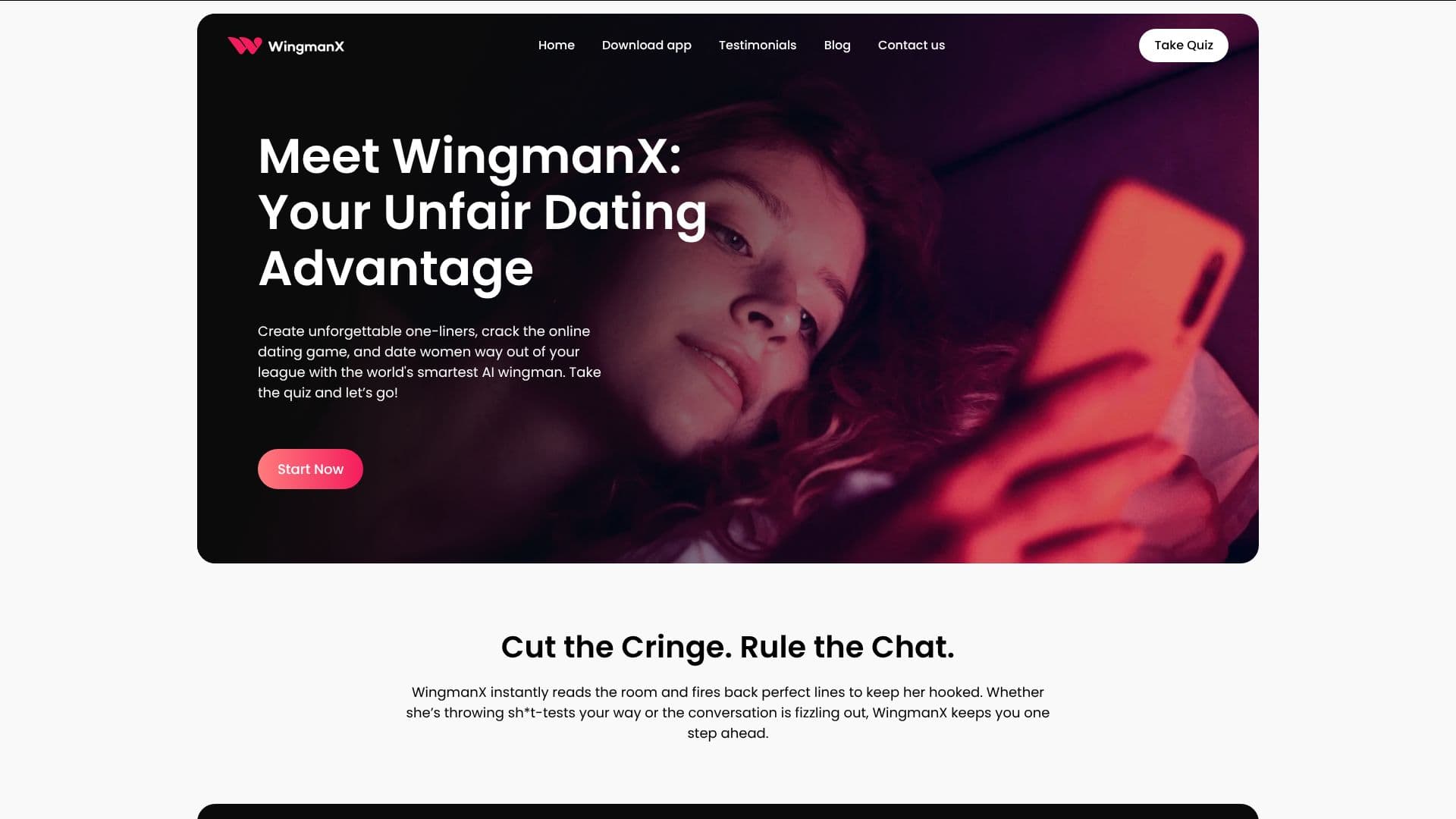 Screenshot von WingmanX AI Dating Assistant