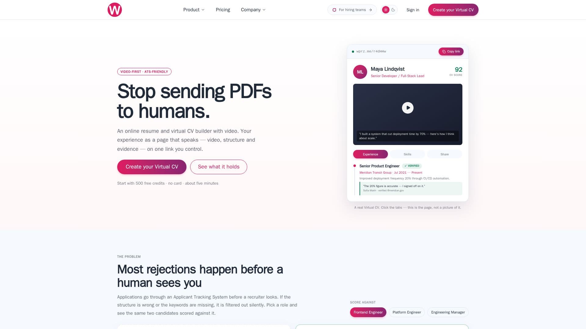 Wipperoz Virtual CV Builder screenshot