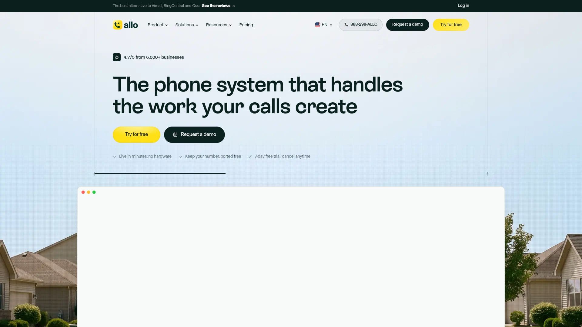 Allo — Business phone system with AI agents screenshot