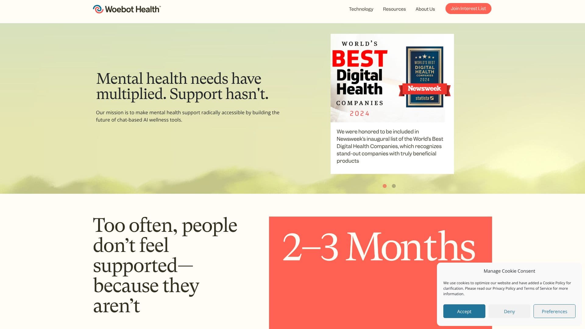 Woebot Health 스크린샷