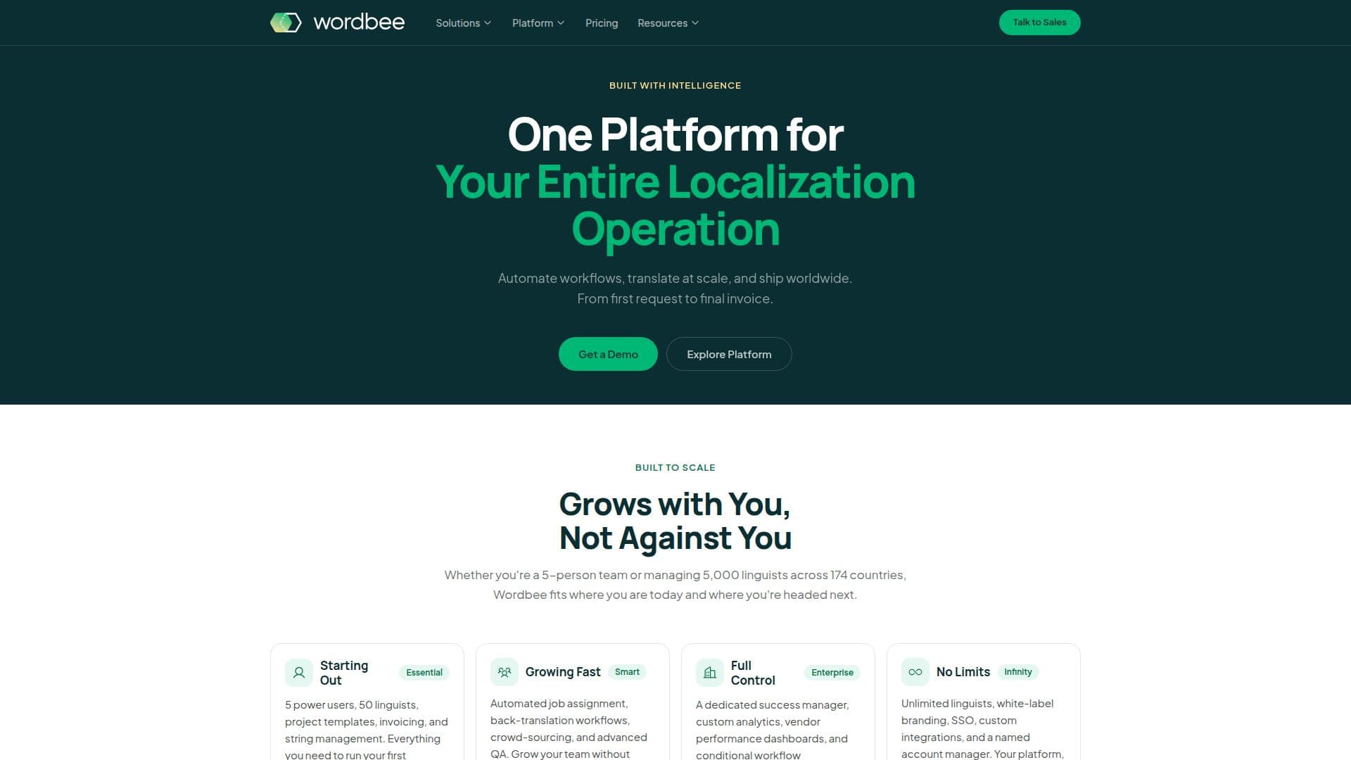 Wordbee Translation Management Platform screenshot