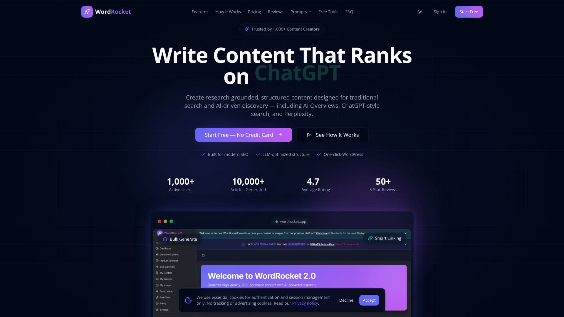 Screenshot von WordRocket AI
