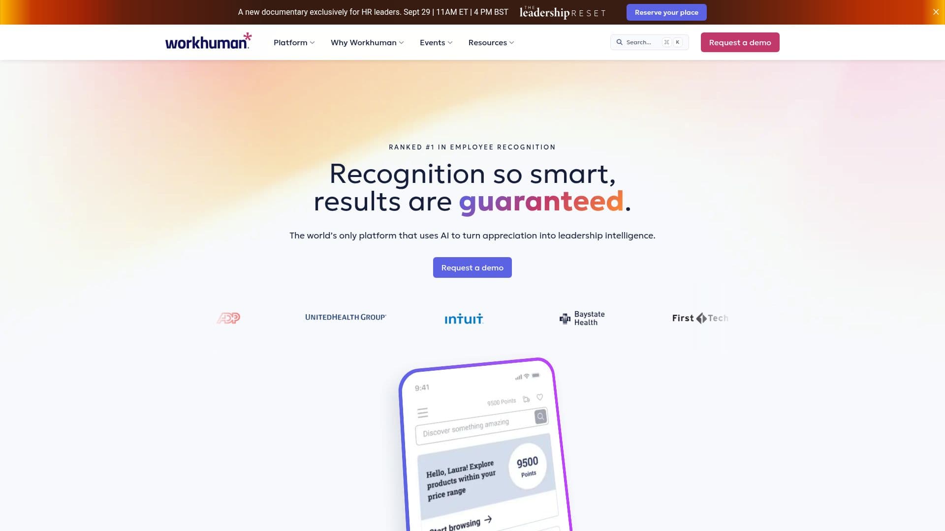 Workhuman Employee Recognition Platform screenshot