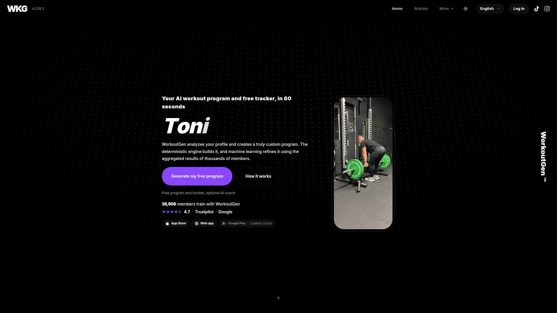 WorkoutGen AI Gym Workout Plan screenshot