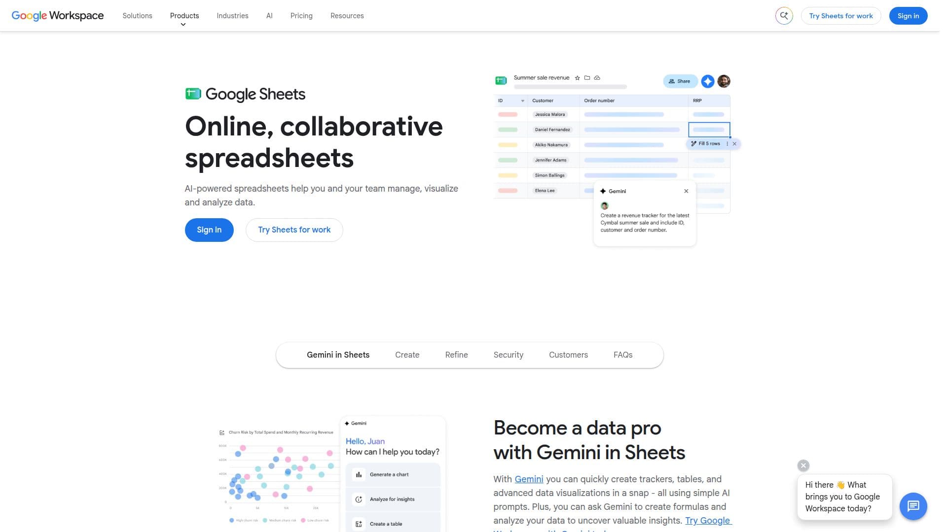 Google Sheets screenshot