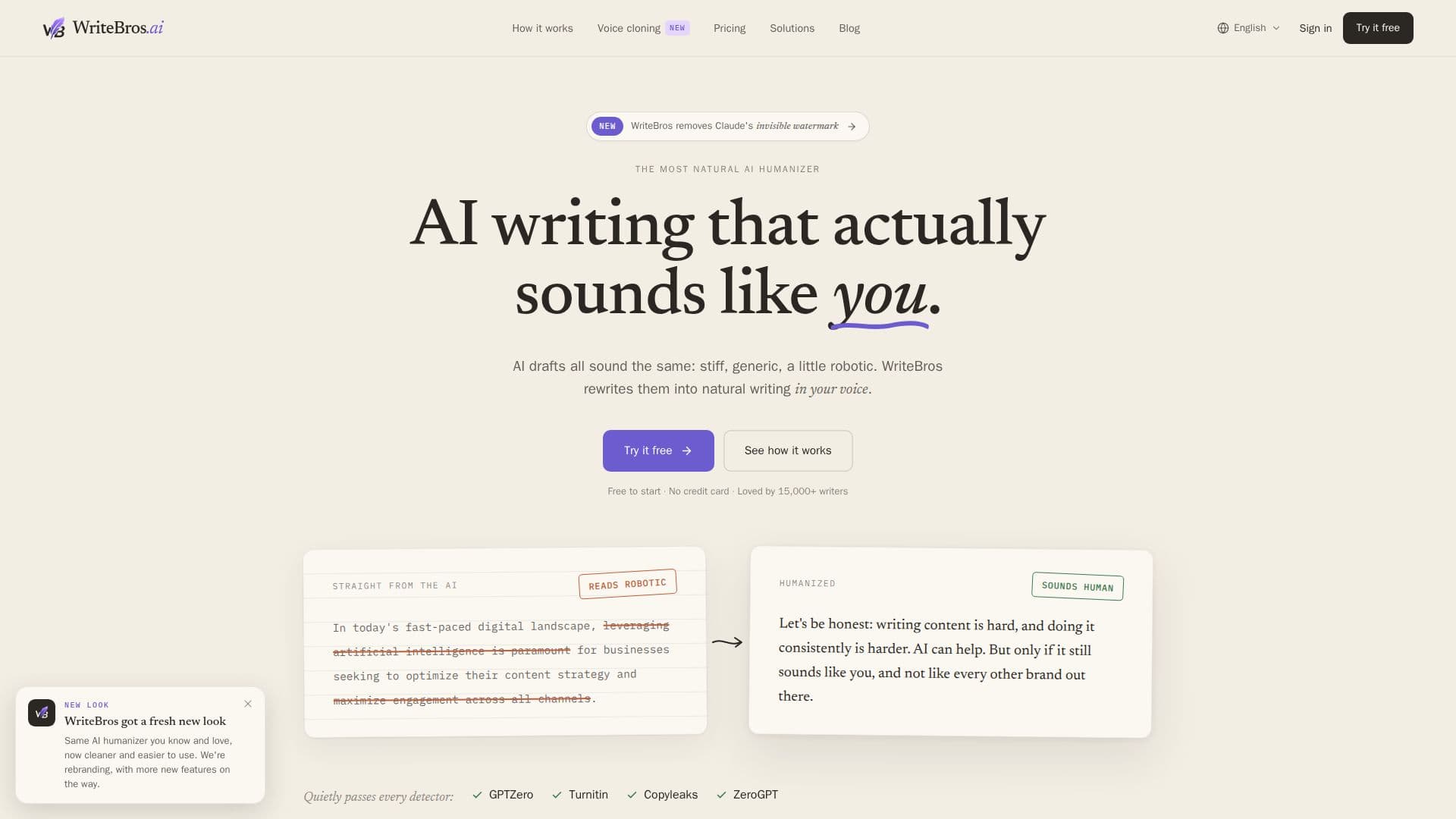 WriteBros.ai - AI Writing Tool screenshot