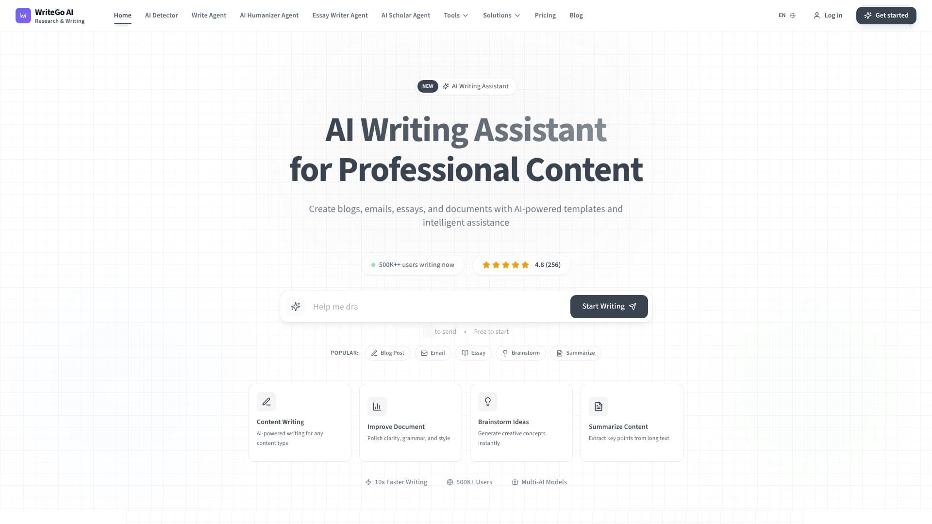 Screenshot von WriteGo.ai