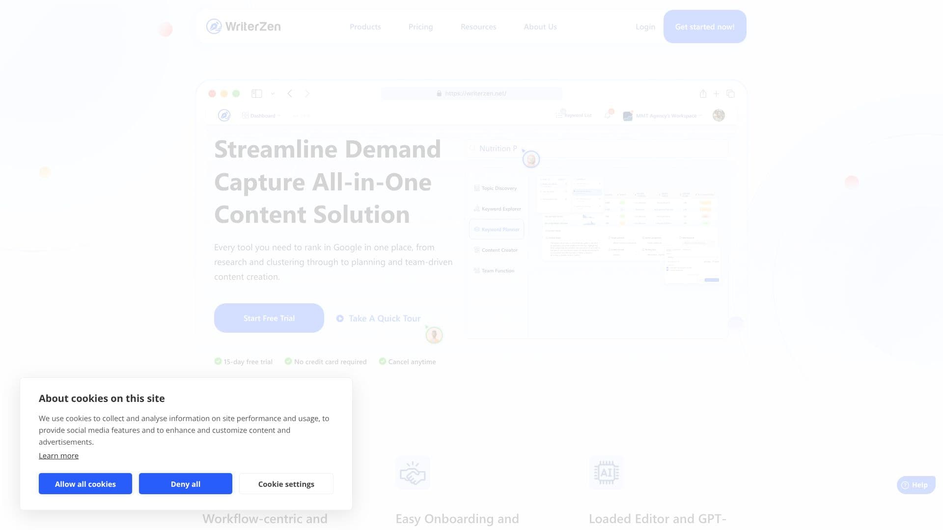 Скриншот WriterZen SEO Content Workflow