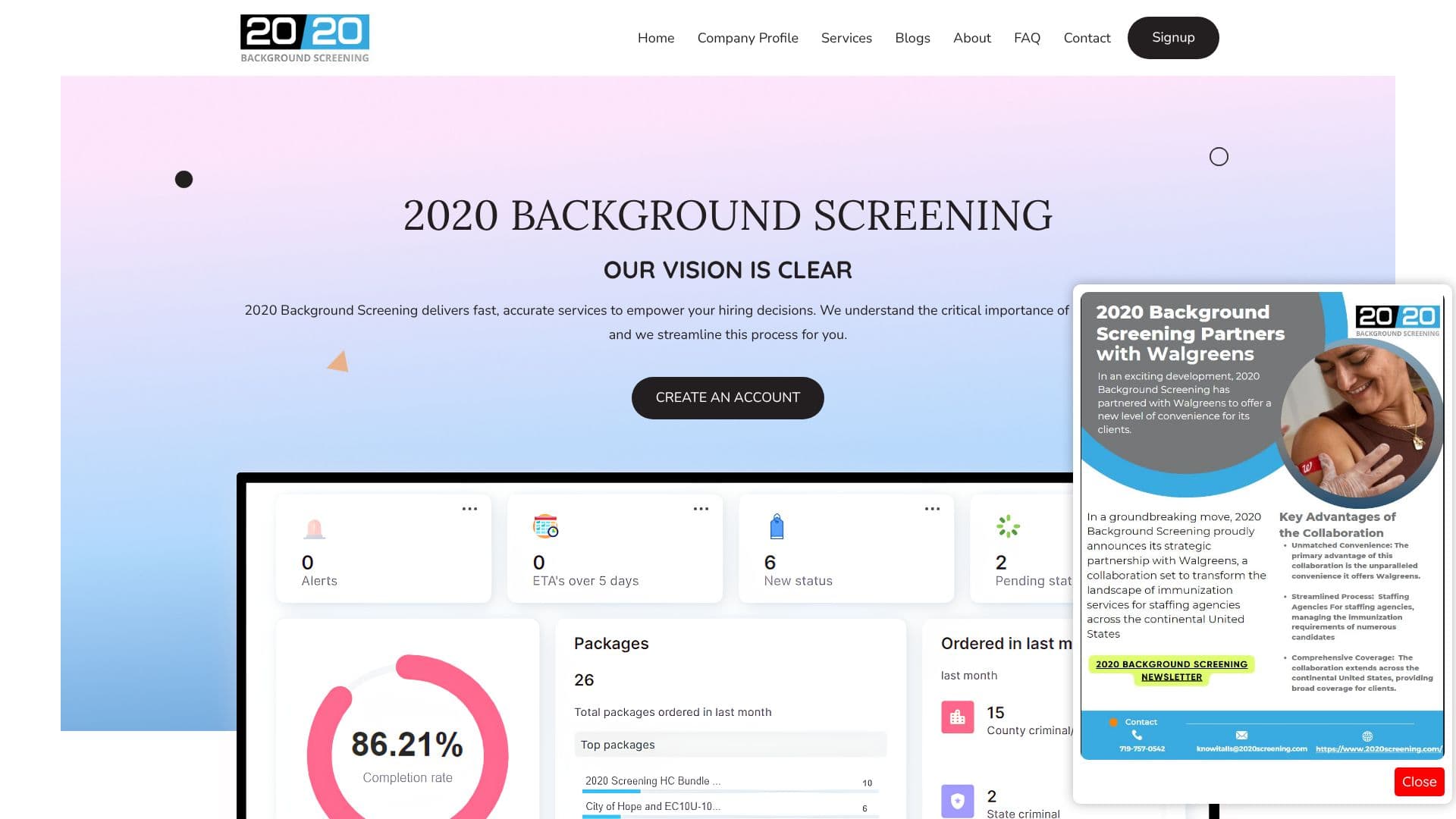 2020 Background Screening 스크린샷