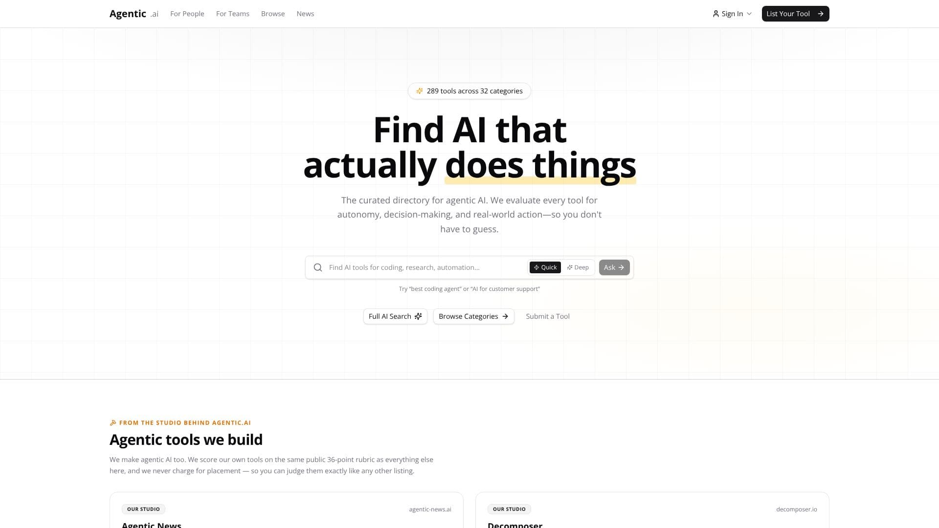 Agentic.ai screenshot