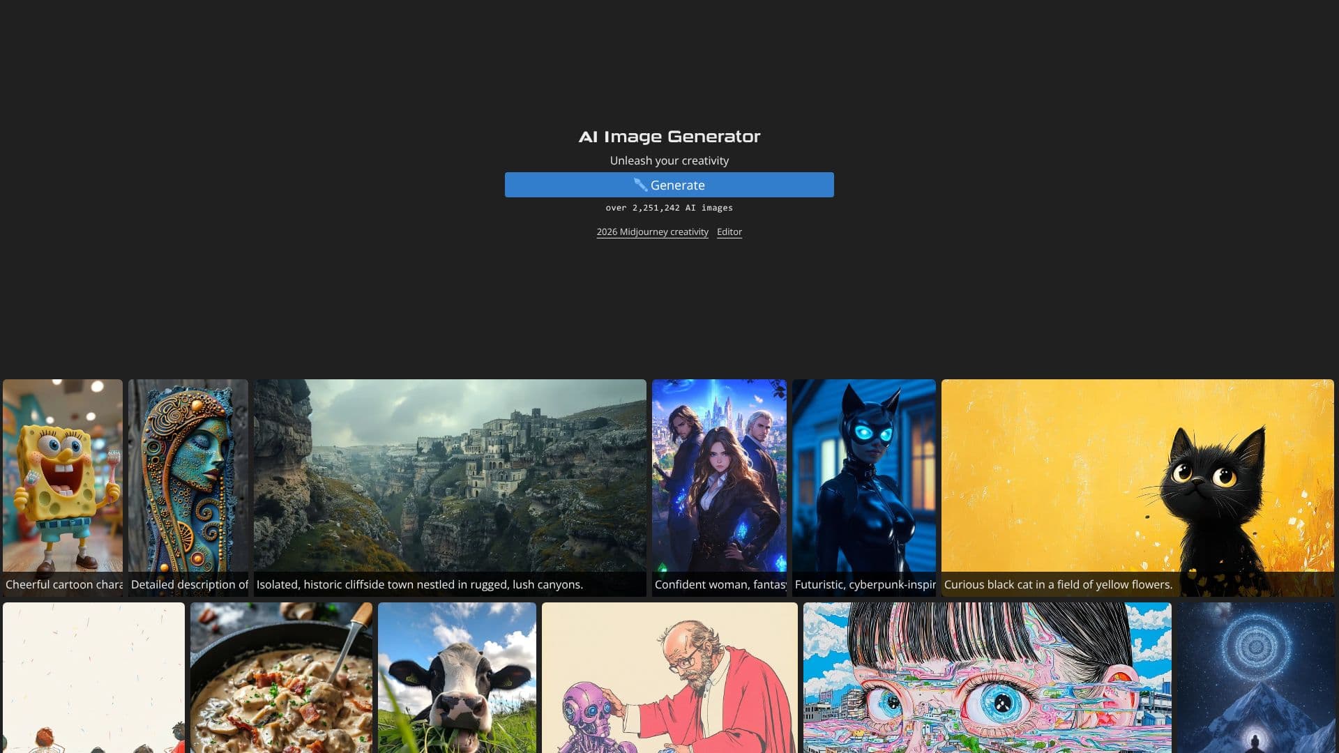 Screenshot von KI-Bildgenerator