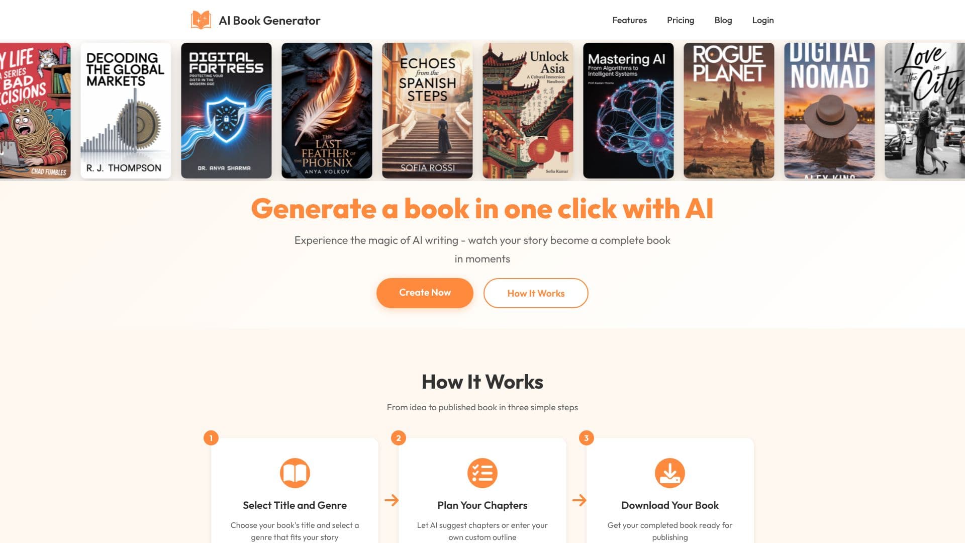 Screenshot von AI Buchgenerator