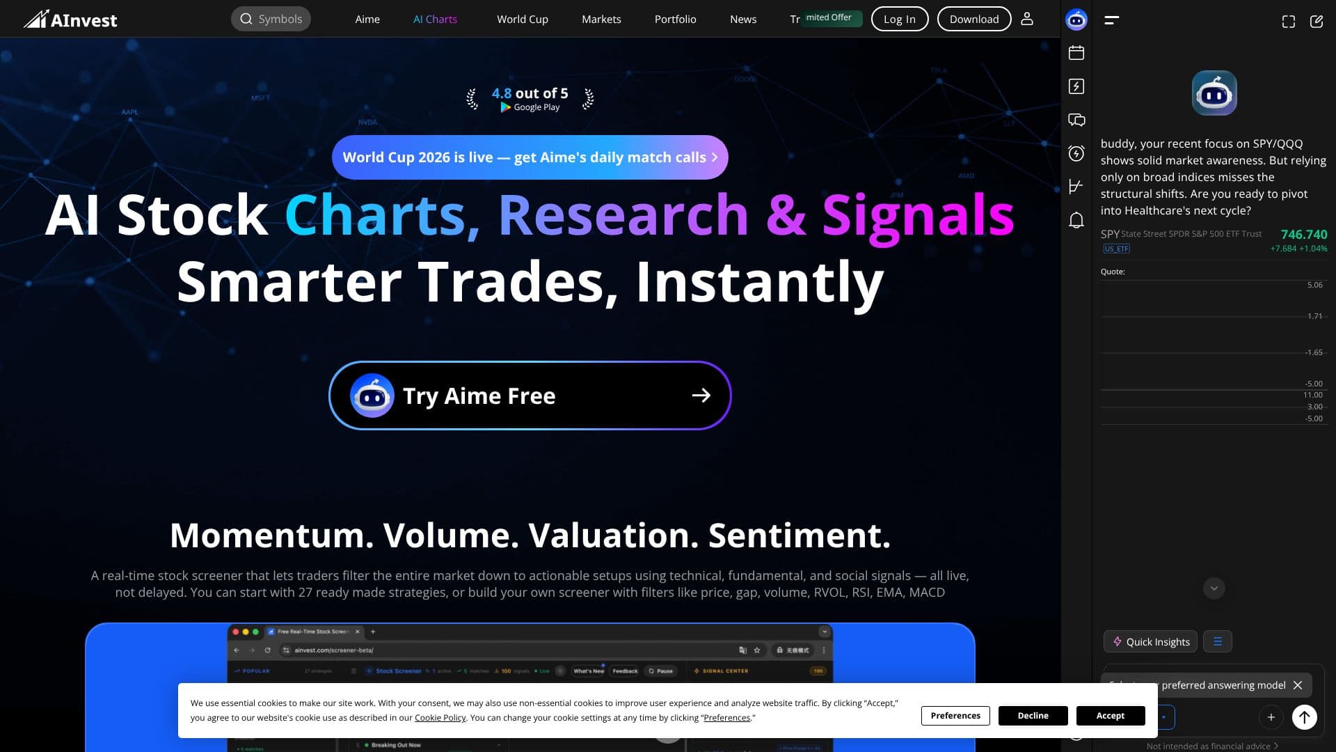لقطة شاشة لـ AInvest