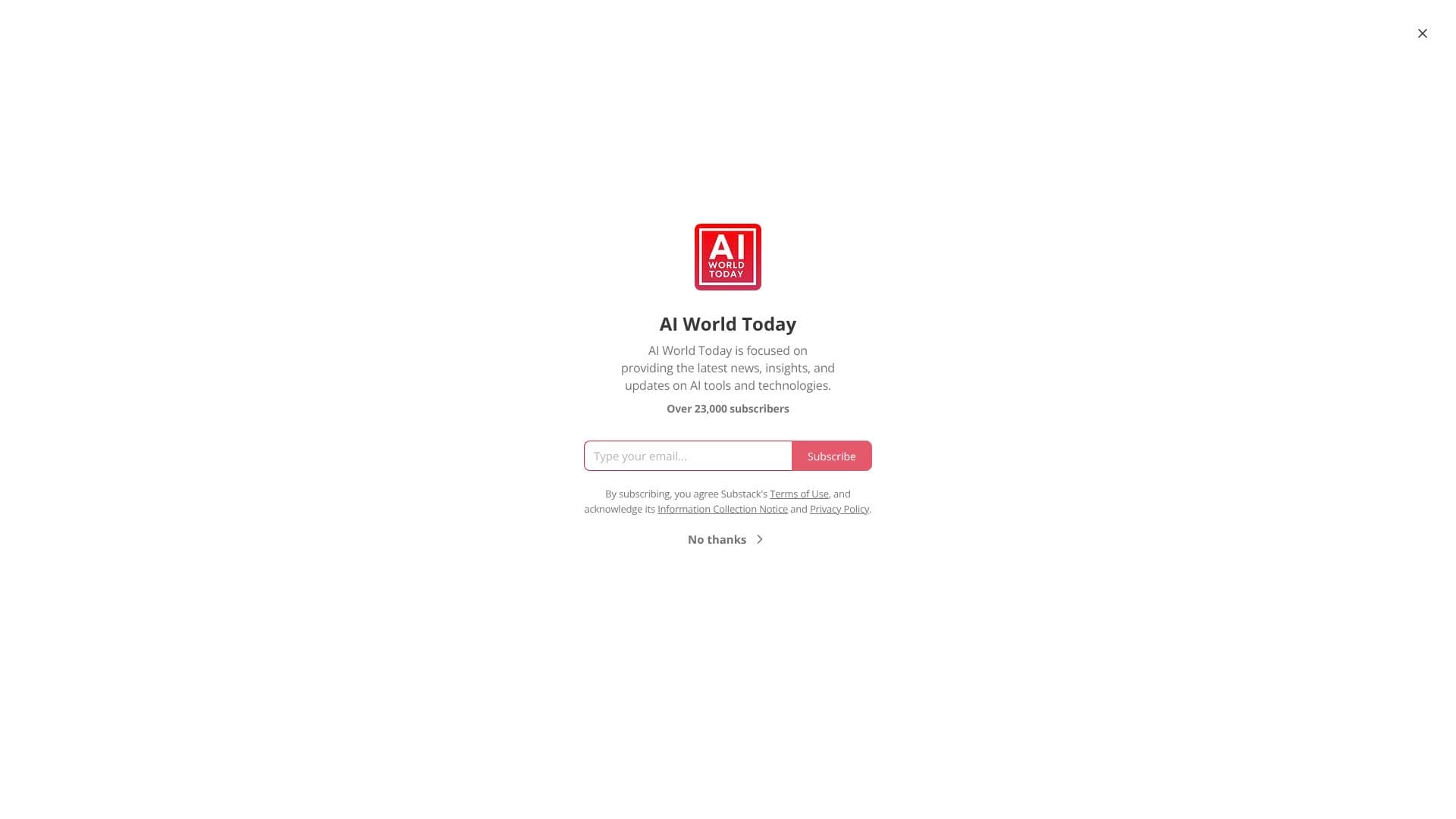 لقطة شاشة لـ AI World Today