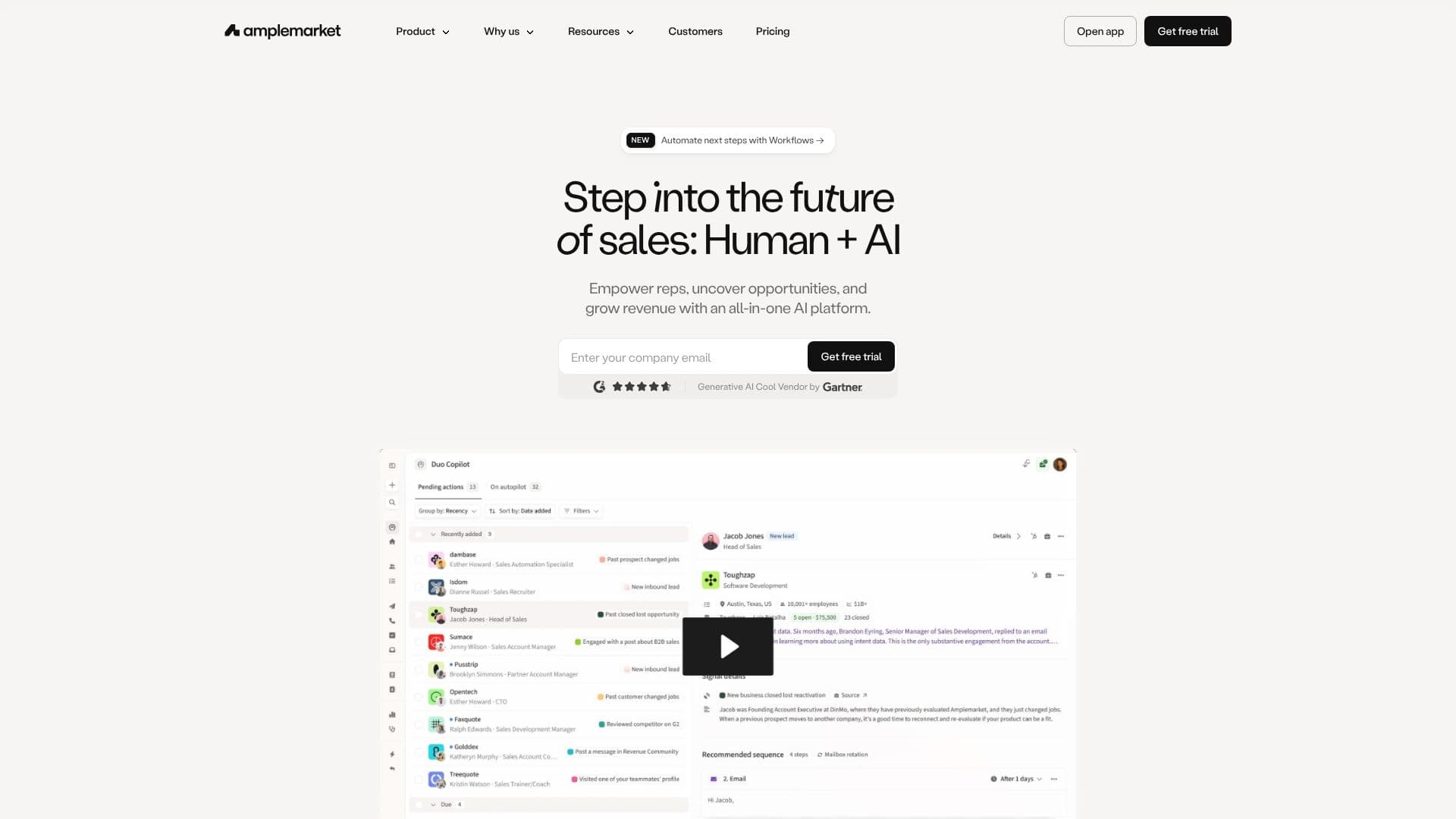 Amplemarket screenshot