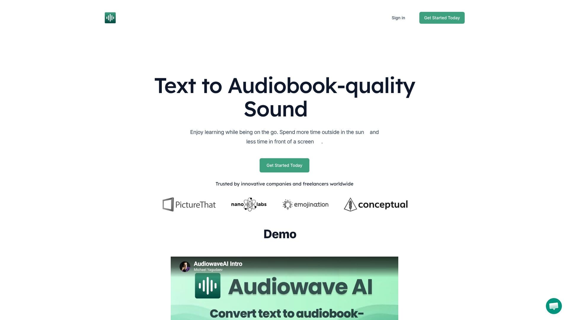 Screenshot von AudiowaveAI