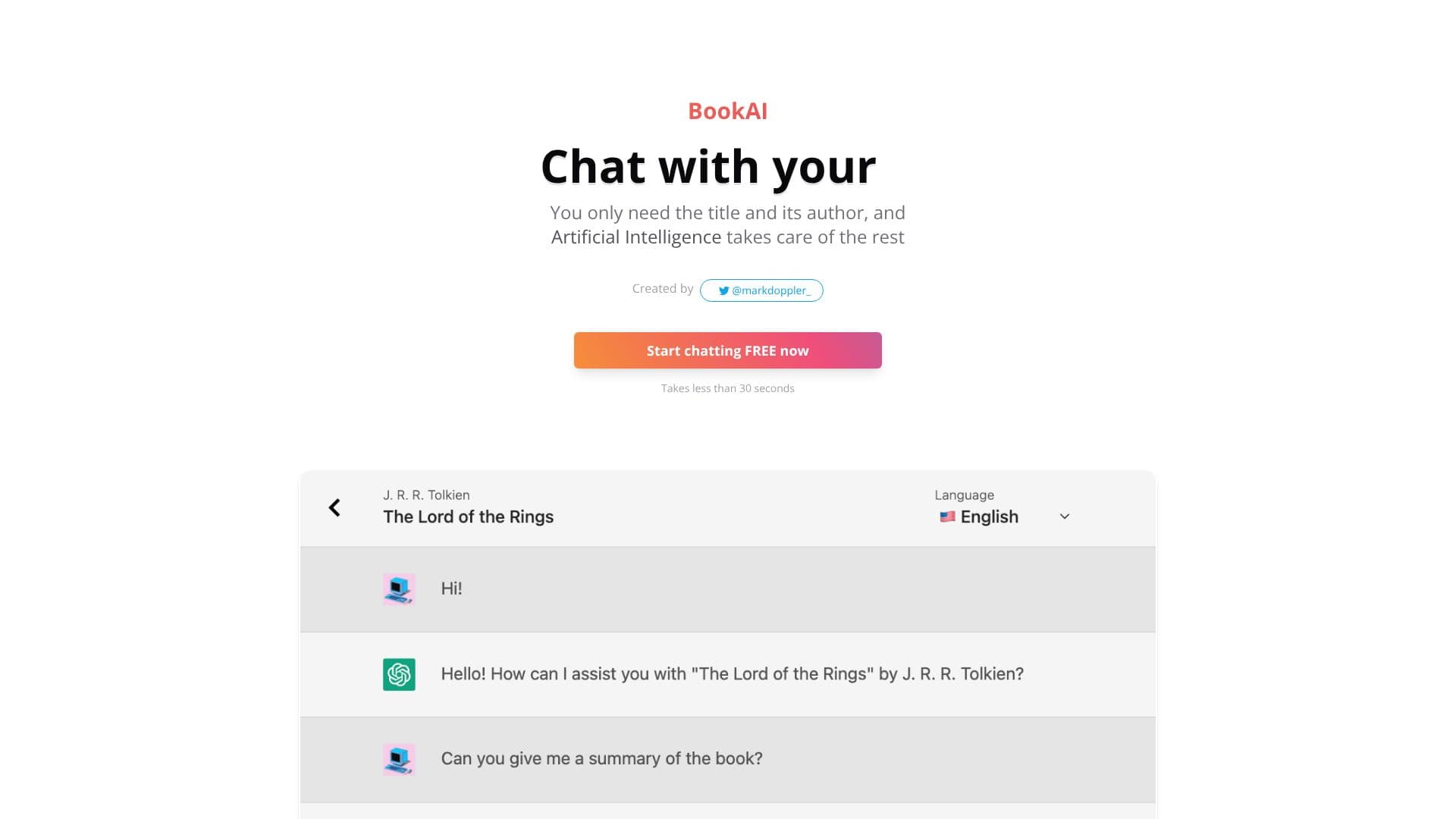 Скриншот BookAI.chat