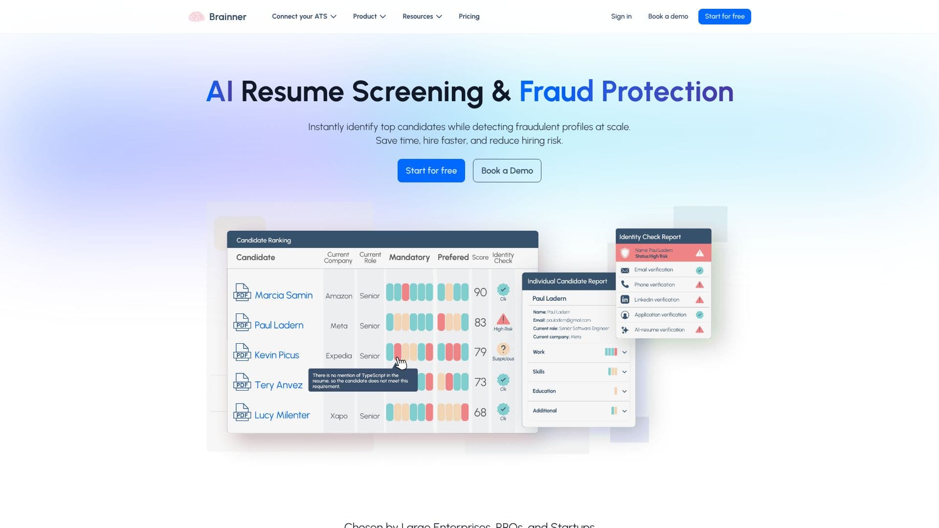 Brainner AI Resume Screening screenshot