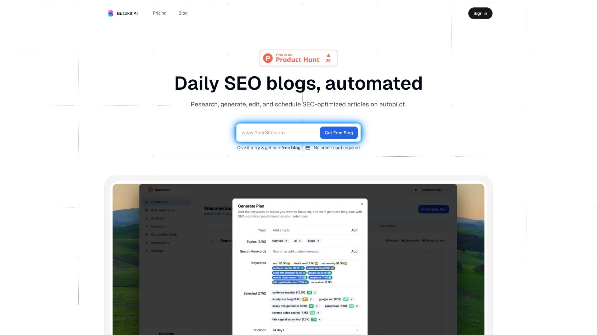 لقطة شاشة لـ Buzzkit AI