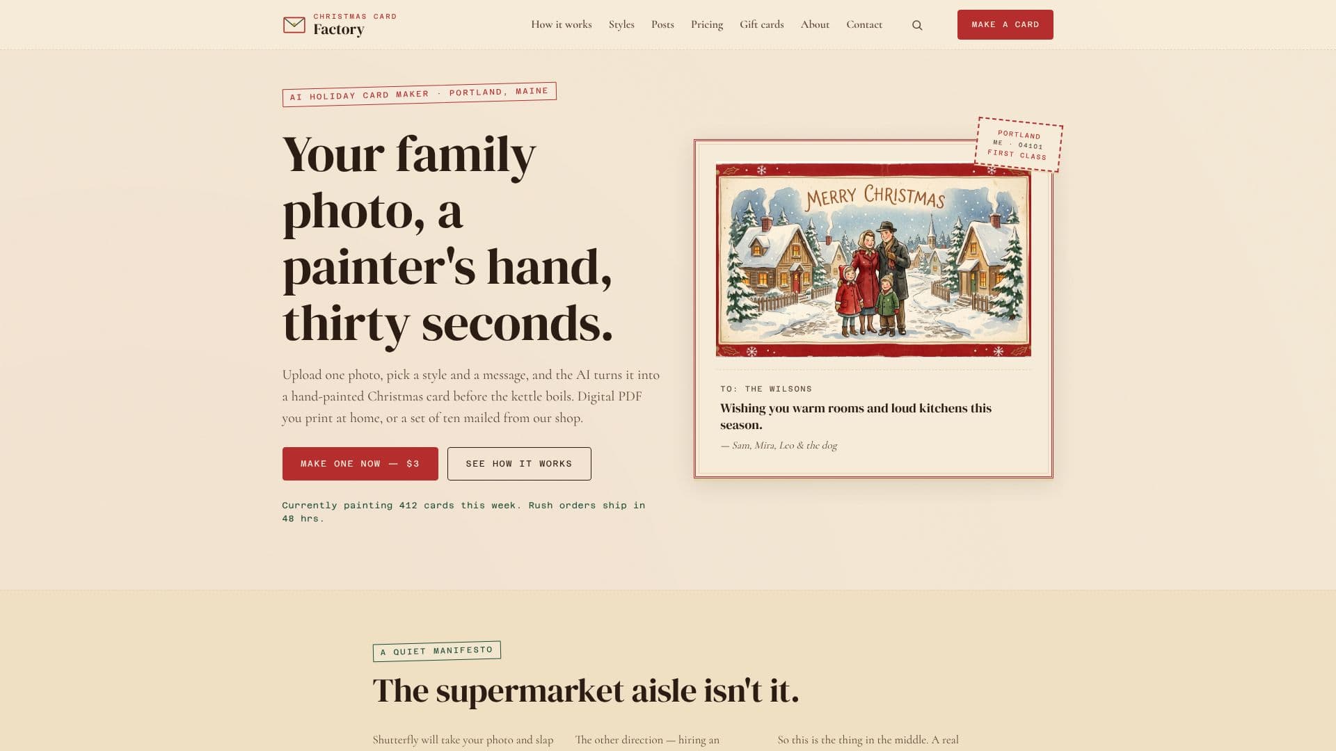 Screenshot von Christmas Card Factory