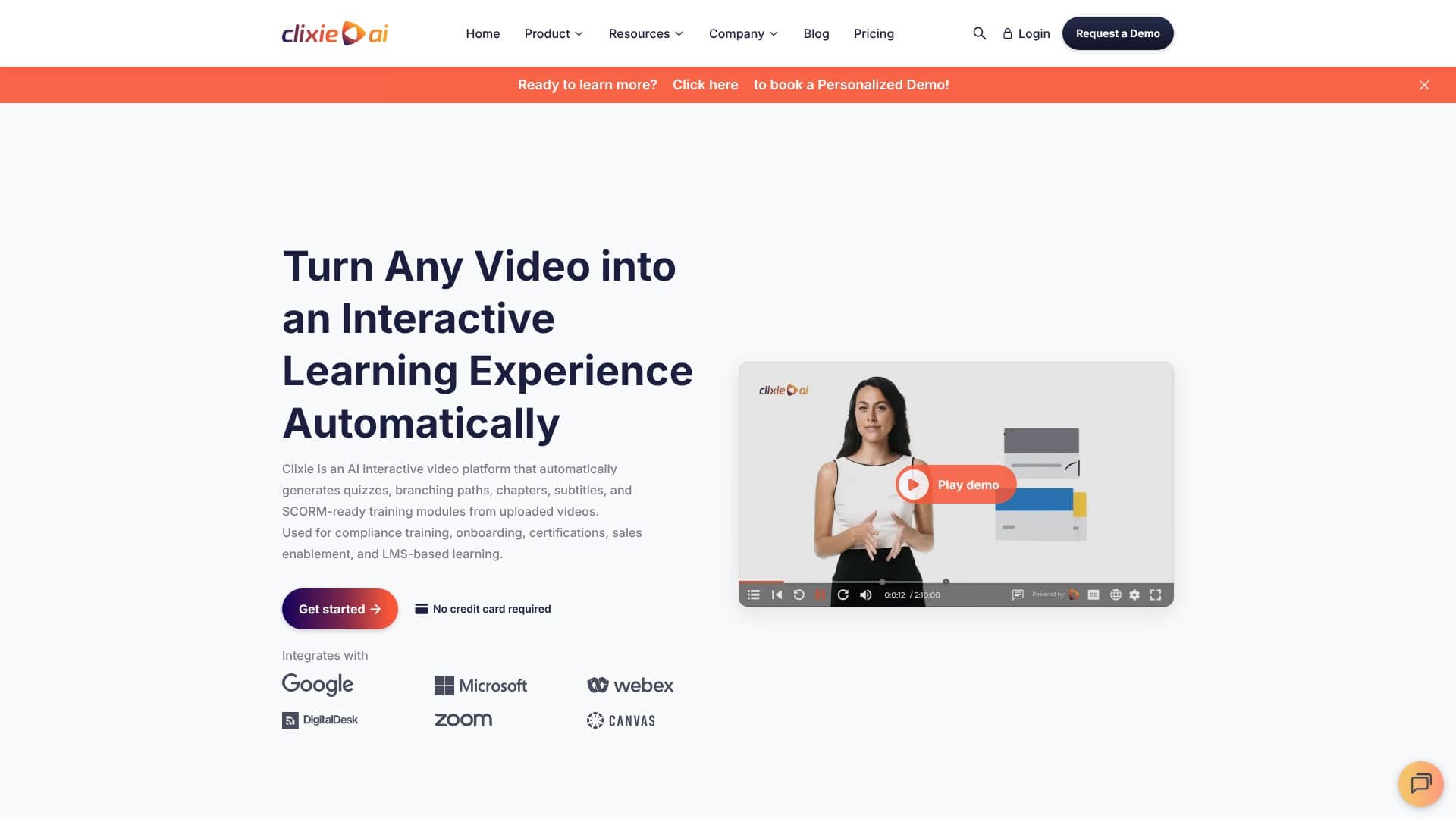 Скриншот Clixie AI Интерактивная Видеоплатформа