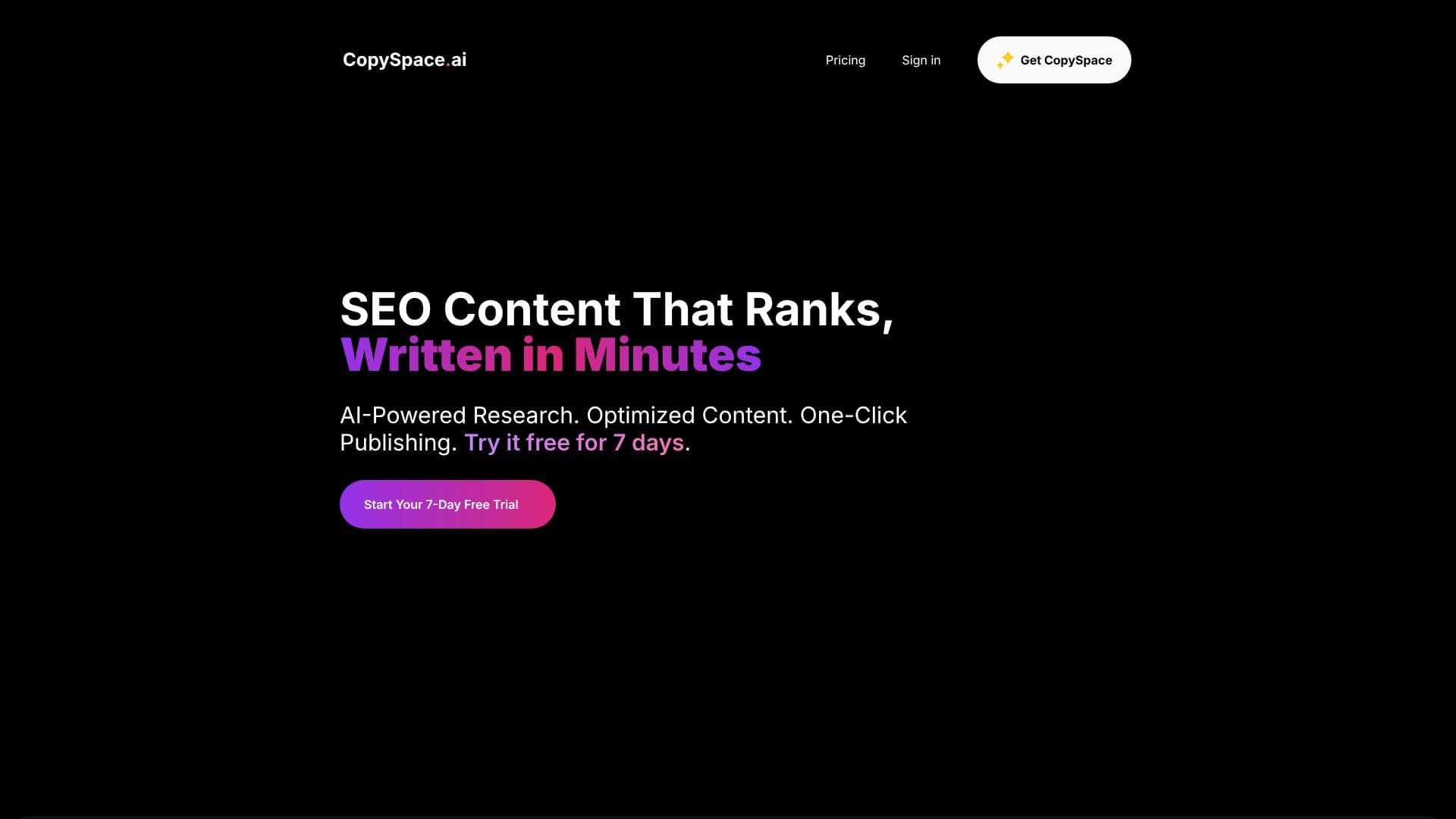 CopySpace.ai のスクリーンショット
