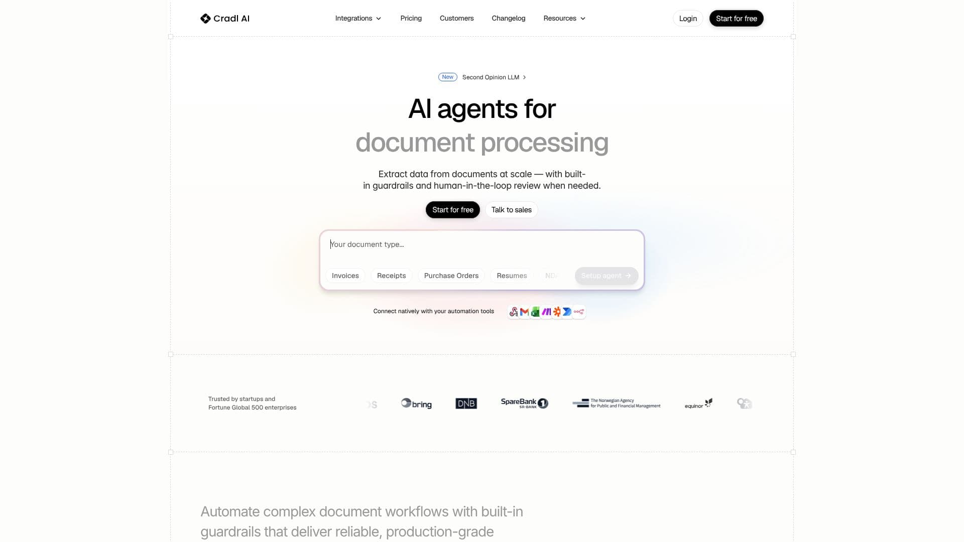 Captura de tela do Cradl AI