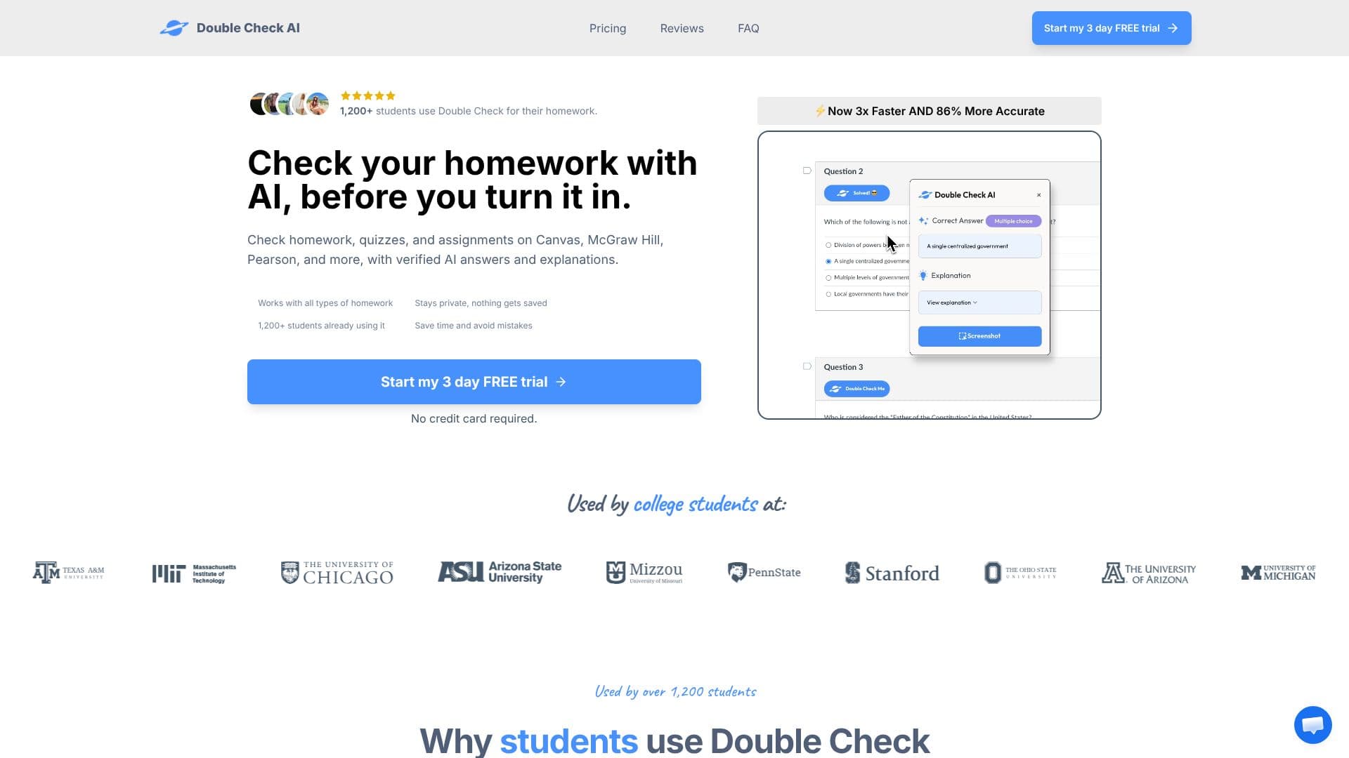 Capture d’écran de Double Check AI