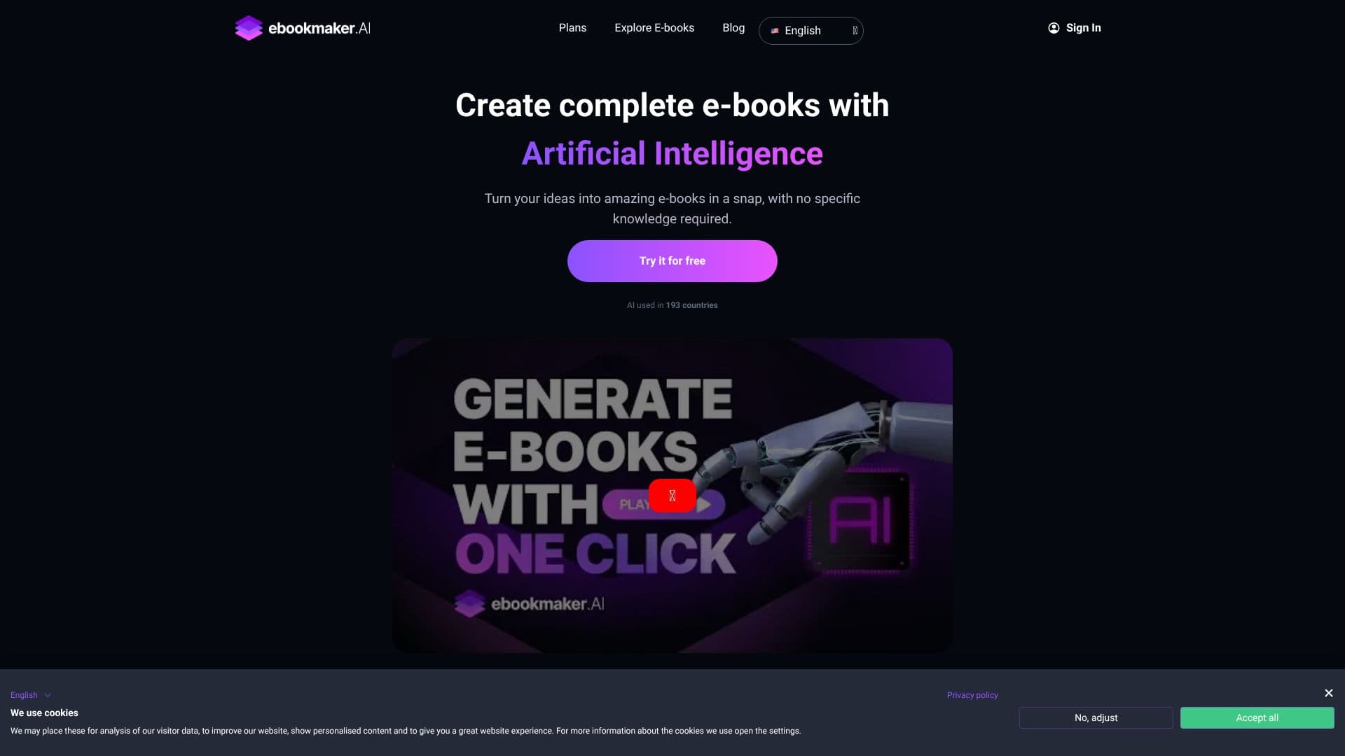 لقطة شاشة لـ Ebookmaker AI