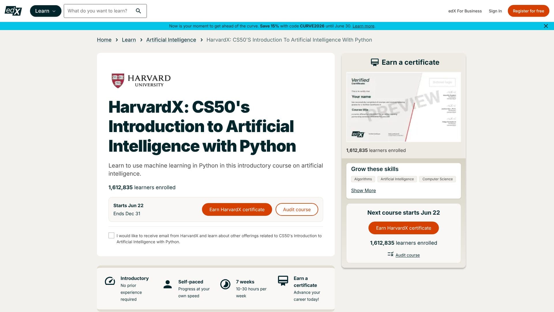 HarvardX: CS50's Introduction to Artificial Intelligence with Python screenshot