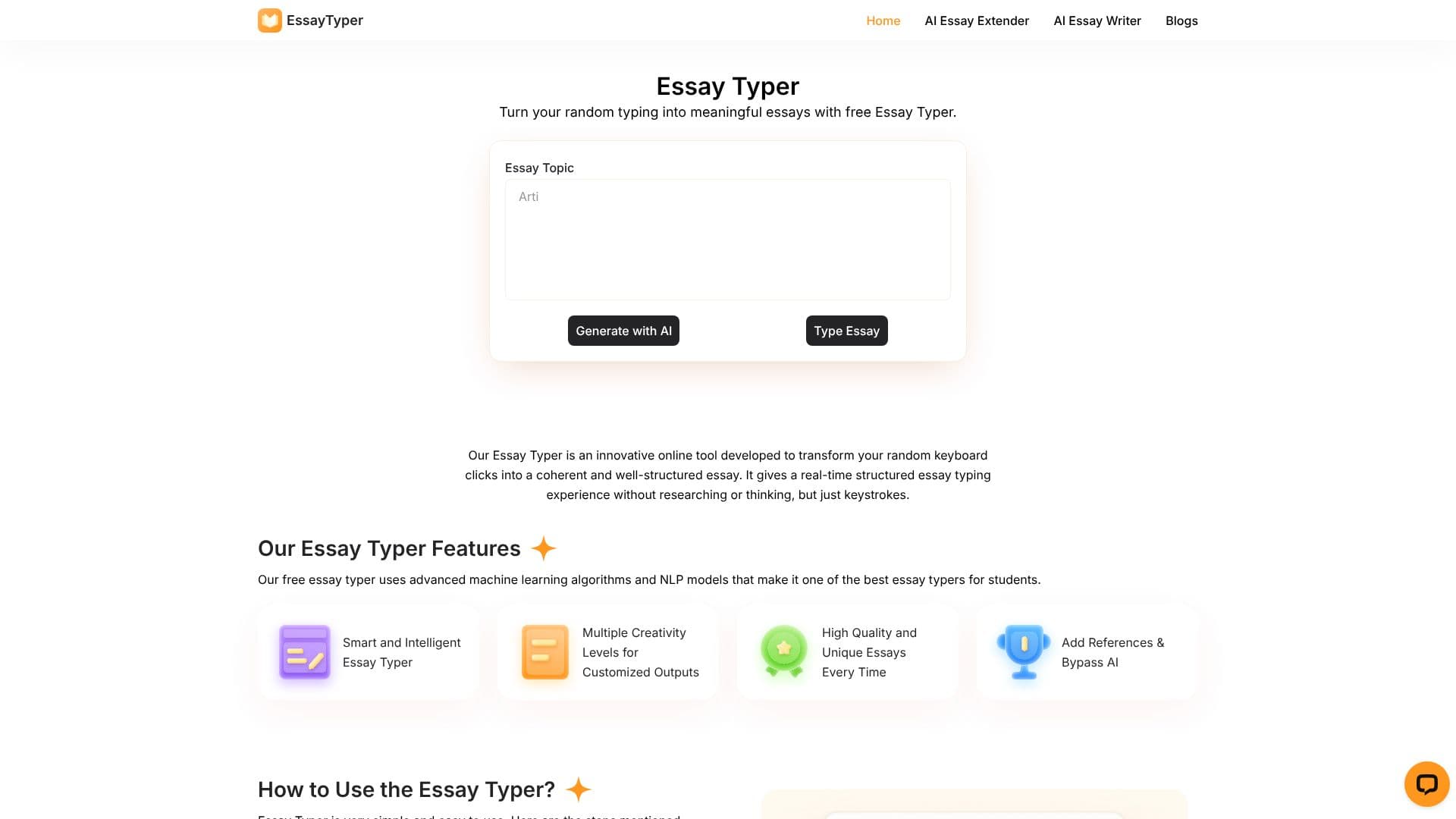 Screenshot von Essay Typer