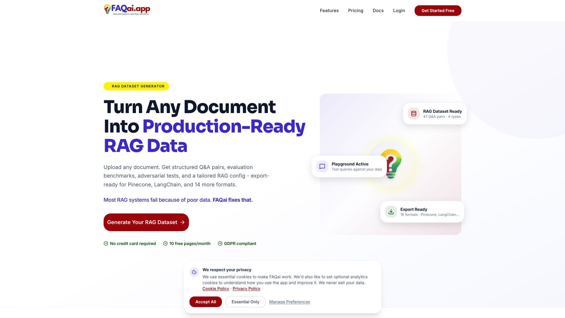 FAQai - RAG Data Generator screenshot