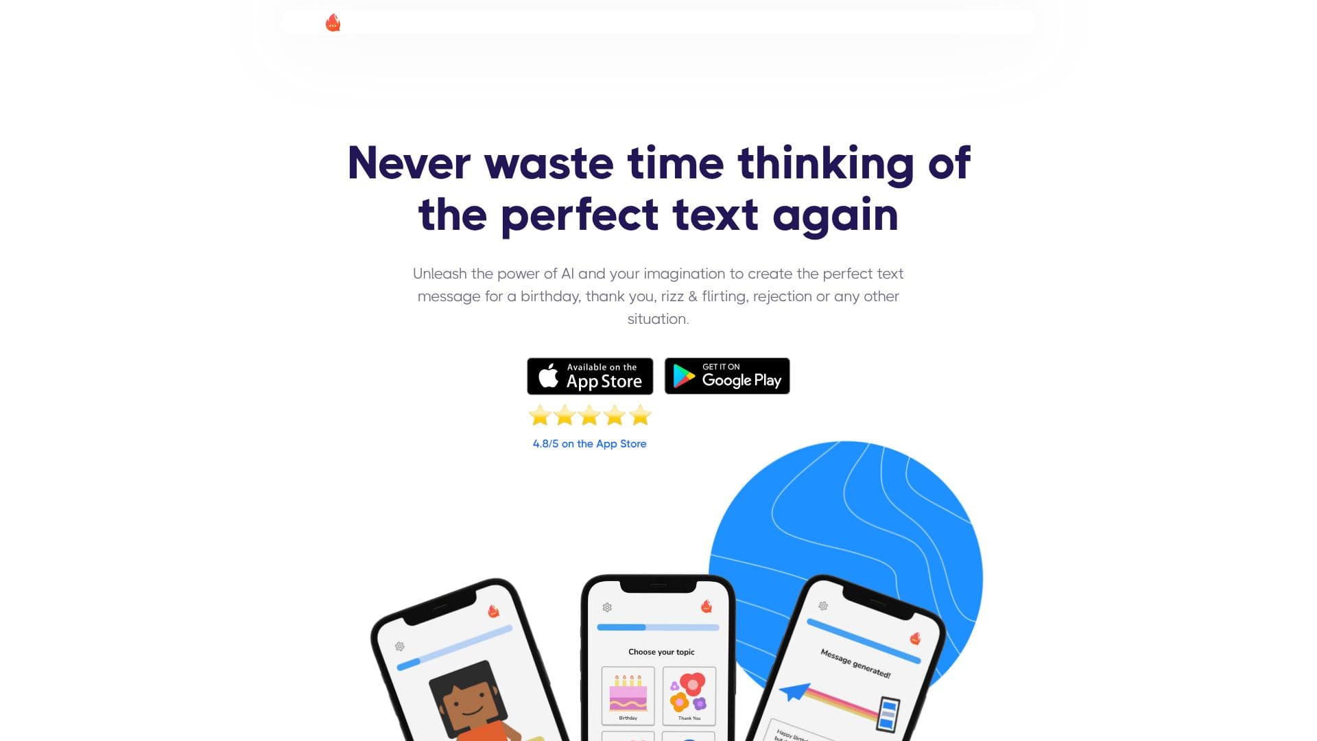 Tangkapan layar FireTexts AI Text Generator