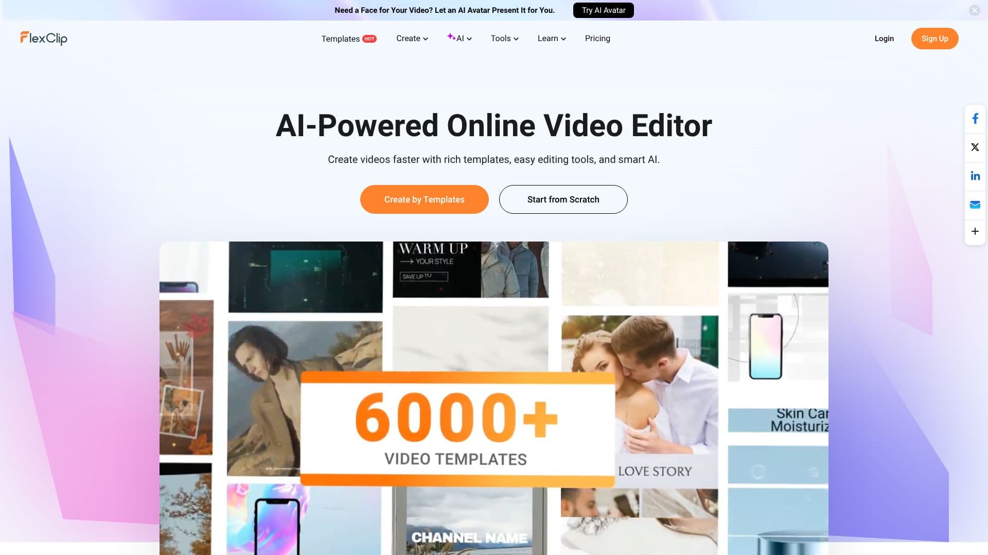 Capture d’écran de FlexClip AI Video Maker