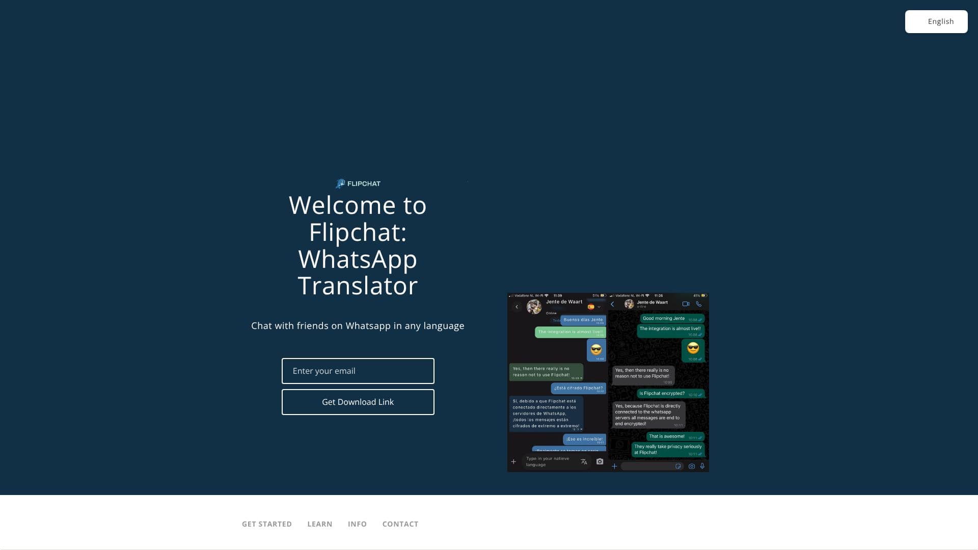 Captura de tela do Flipchat: Tradutor para WhatsApp