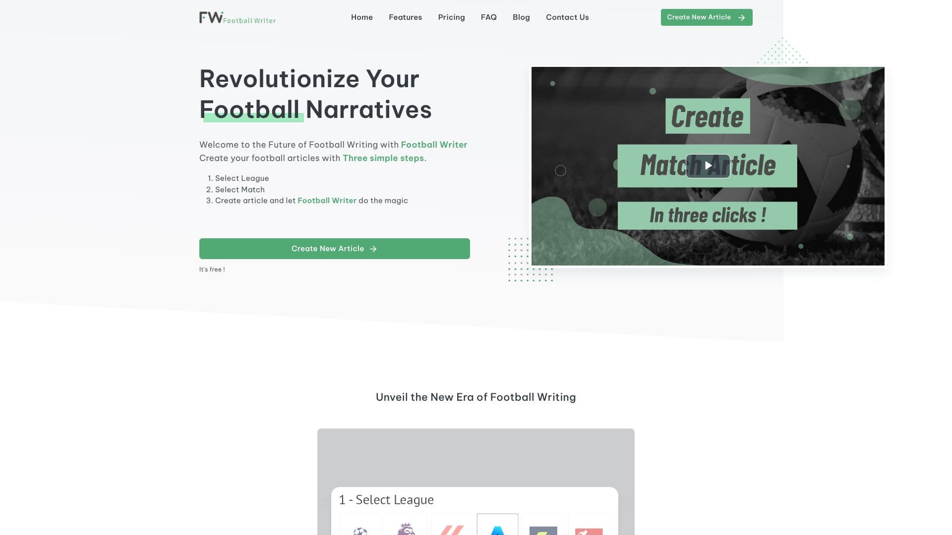 Screenshot von Football Writer