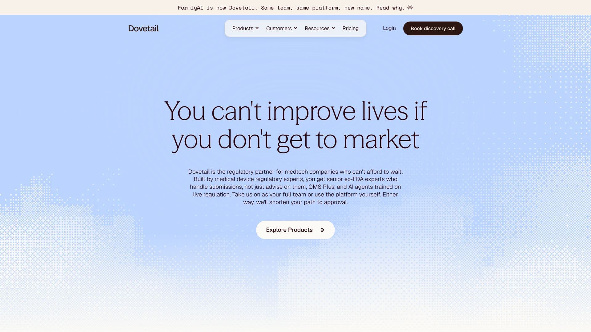 Dovetail Medical Device Regulatory Compliance のスクリーンショット