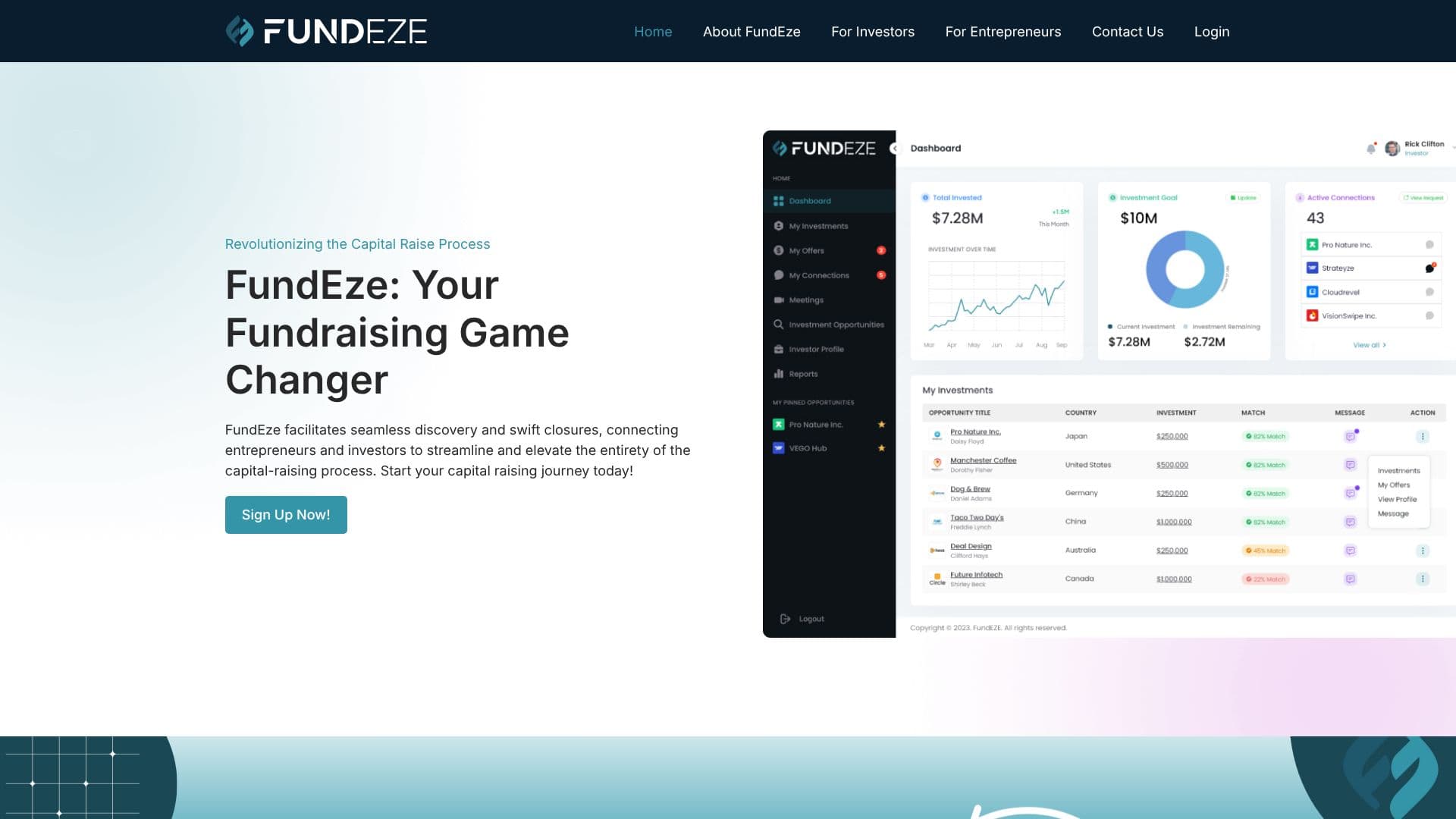 Скриншот FundEze - Интеллектуальная инвестиционная платформа