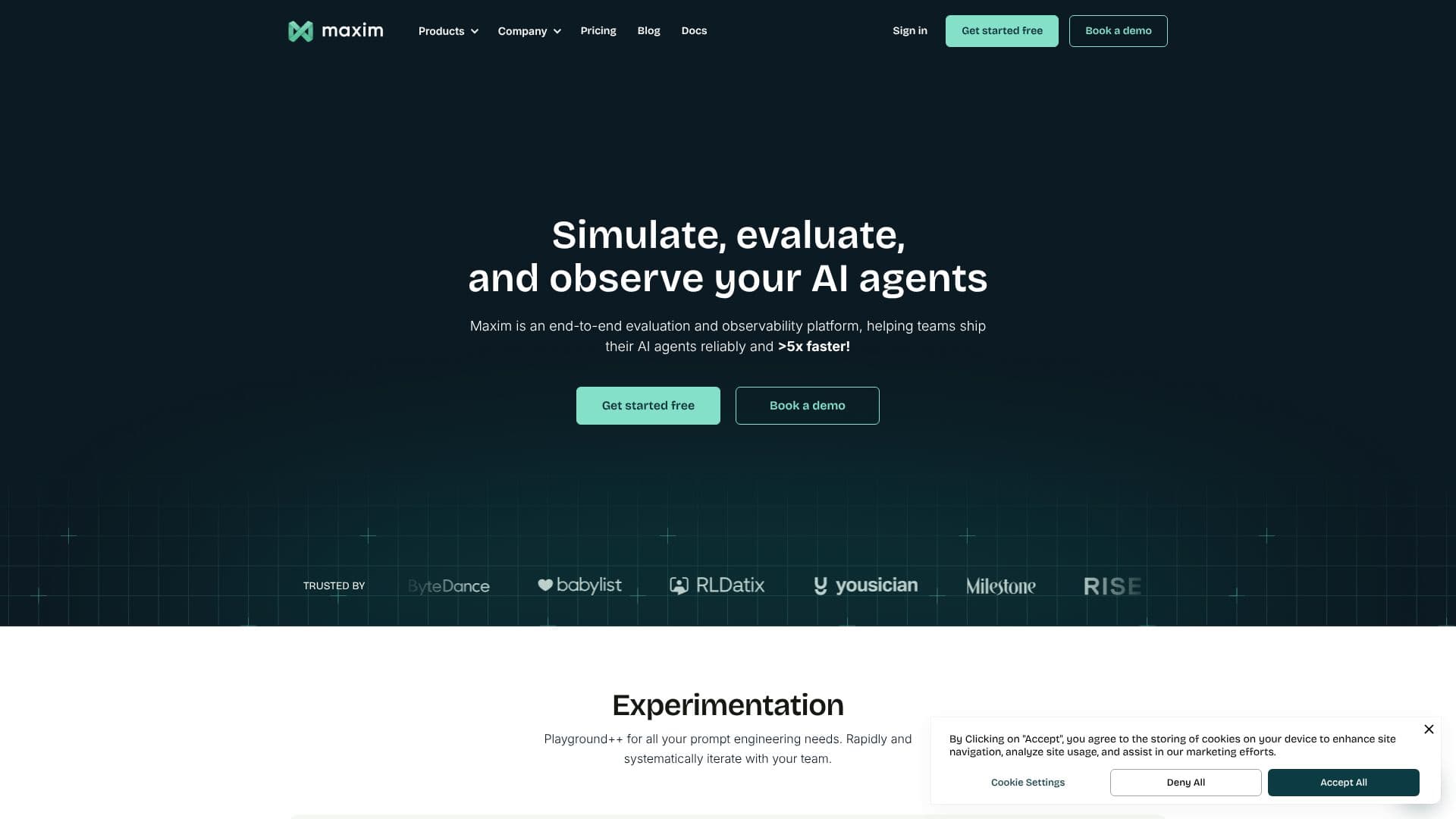 Скриншот Maxim AI: Платформа оценки GenAI