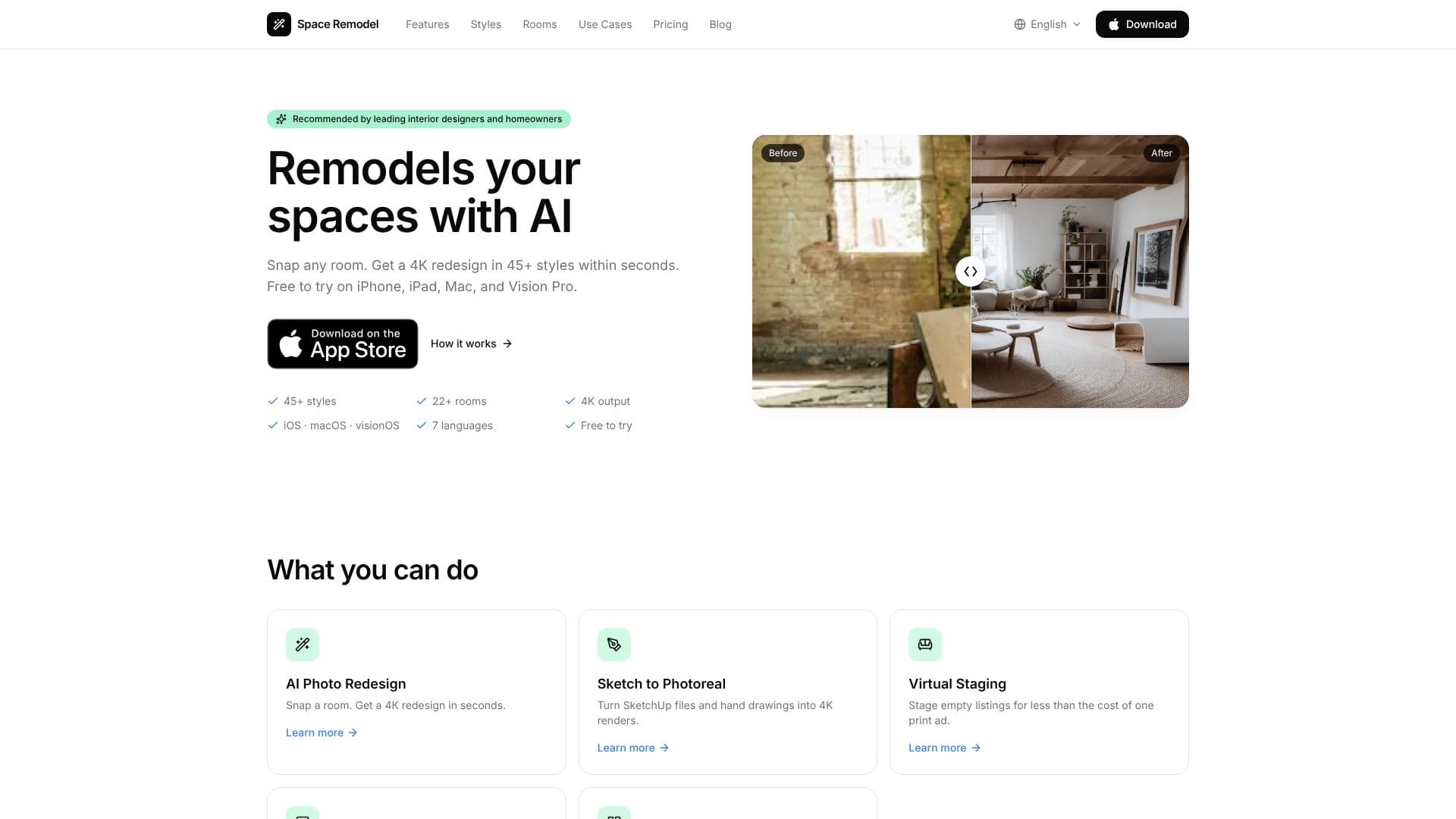 Screenshot von Space Remodel AI Interior Design