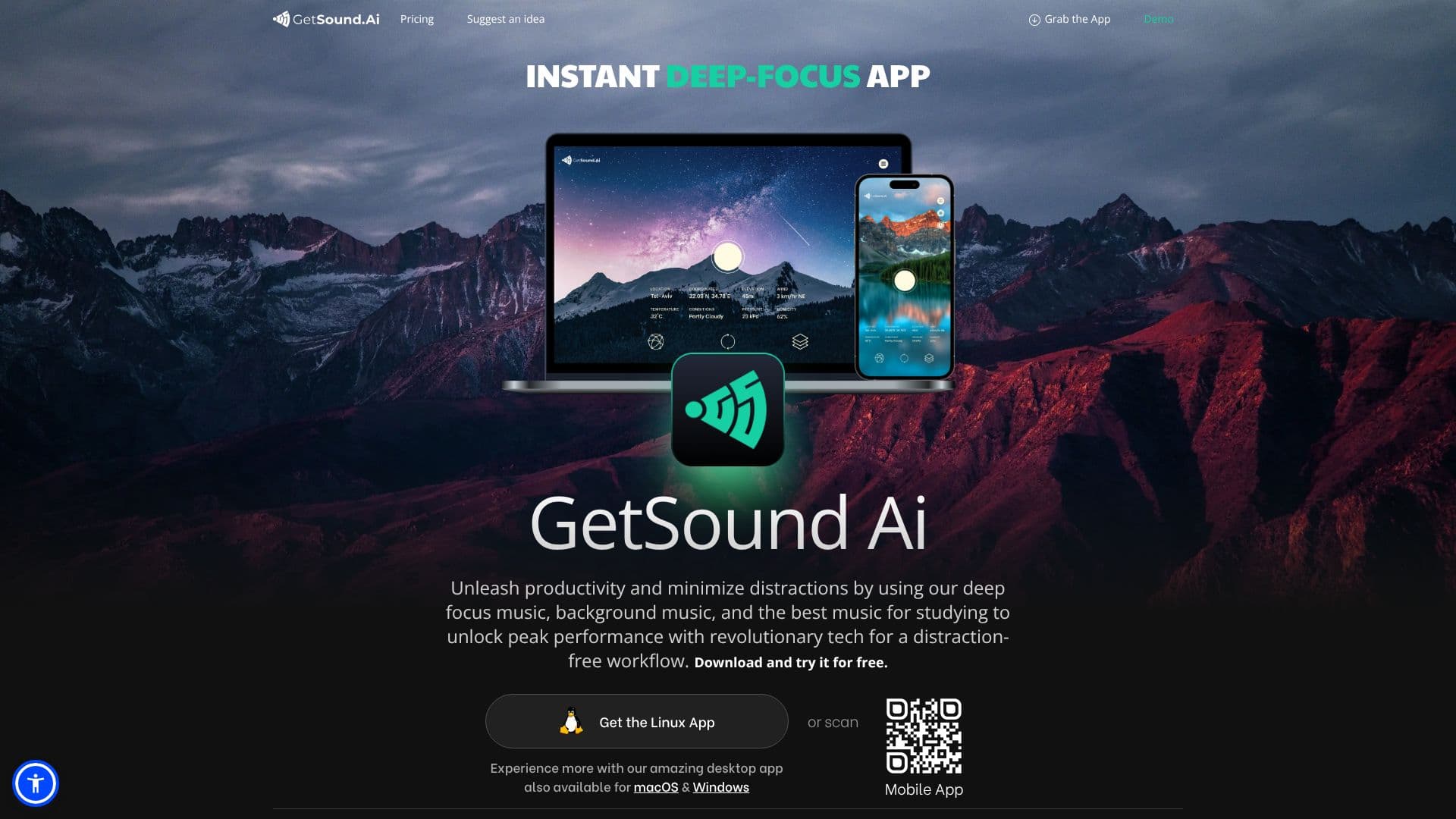 لقطة شاشة لـ GetSound.ai