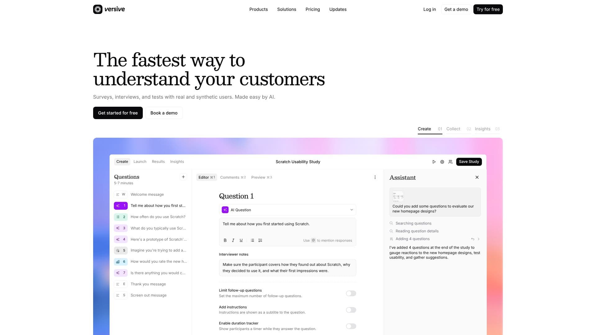 Captura de pantalla de Versive AI Research Platform